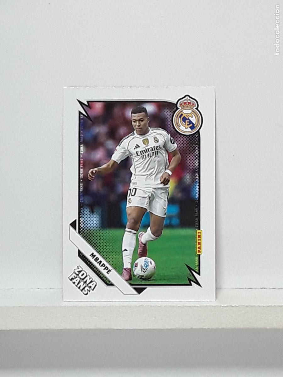 Cromos de f&uacute;tbol: CLUB REAL MADRID OFICIAL 2025 2026 25 26 ALBUM PANINI LIGA N 42 ZONA FANS KYLIAN MBAPPE