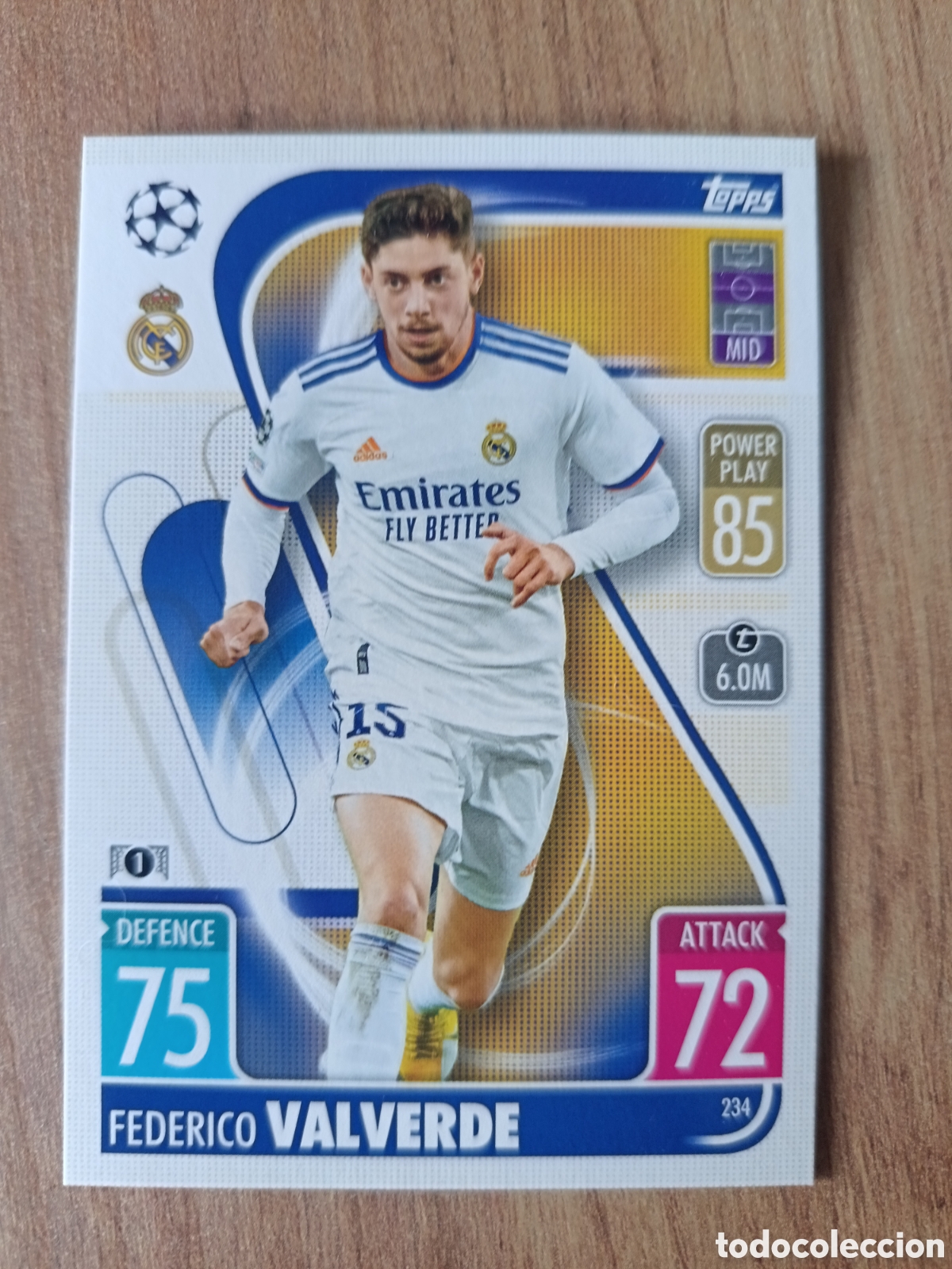 Cromos de f&uacute;tbol: 234 Valverde CHAMPIONS LEAGUE MATCH ATTAX TOPPS 2021-2022 21-22