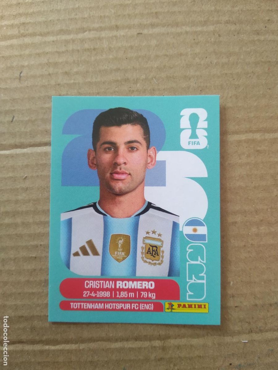 Cromos de f&uacute;tbol: ARG 4 CRISTIAN ROMERO ARGENTINA CROMO FUTBOL PANINI MUNDIAL 2026 WORLD CUP COPA DEL MUNDO