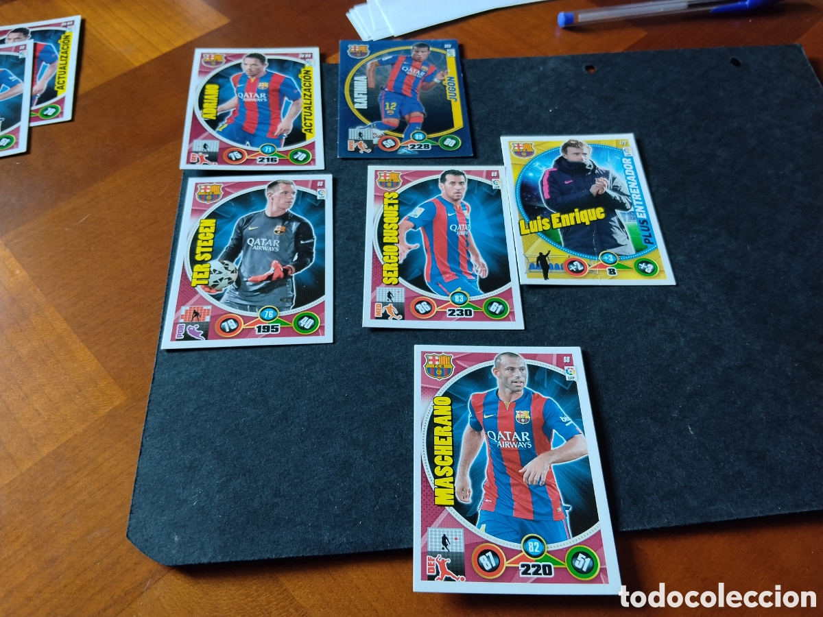 Cromos de f&uacute;tbol: 5 Cromos Futbol Futbol Club Barcelona 2014-2015