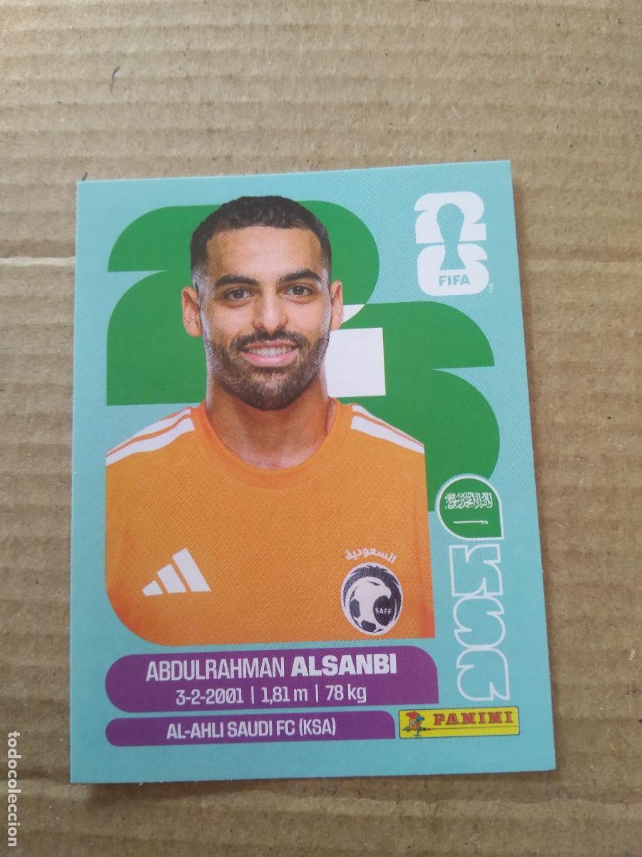 Cromos de f&uacute;tbol: KSA 3 ABDULRAHMAN ALSANBI ARABIA SAUDITA CROMO FUTBOL PANINI MUNDIAL 2026 WORLD CUP COPA DEL MUNDO