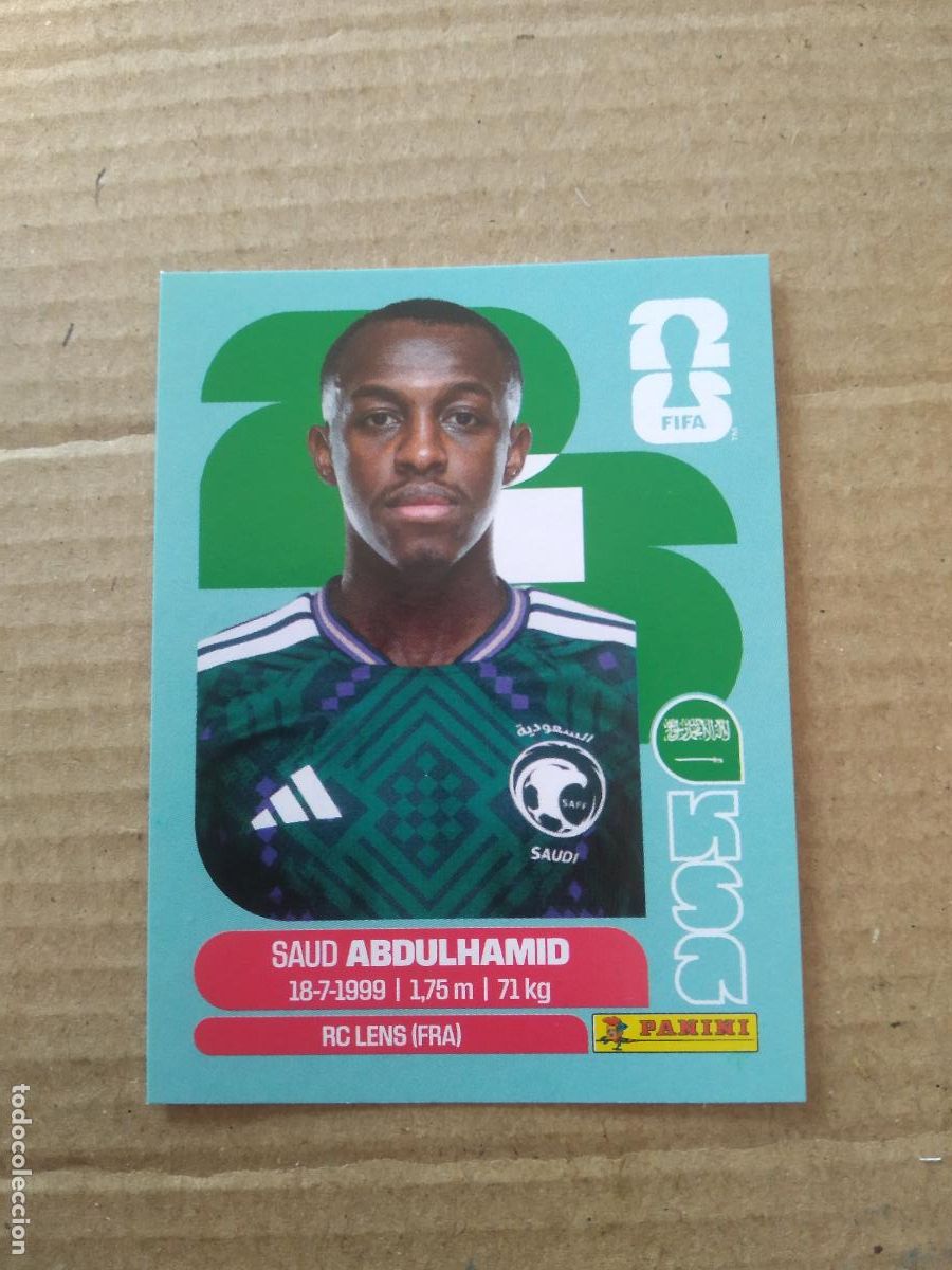 Cromos de f&uacute;tbol: KSA 4 SAUD ABDULHAMID ARABIA SAUDITA CROMO FUTBOL PANINI MUNDIAL 2026 WORLD CUP COPA DEL MUNDO