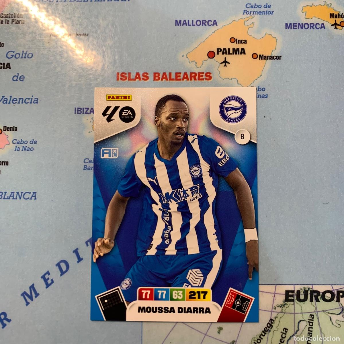 Cromos de f&uacute;tbol: Moussa Diarra n&uacute;mero 8 del Alav&eacute;s cromo adrenalyn XL 25-26 2025-2026