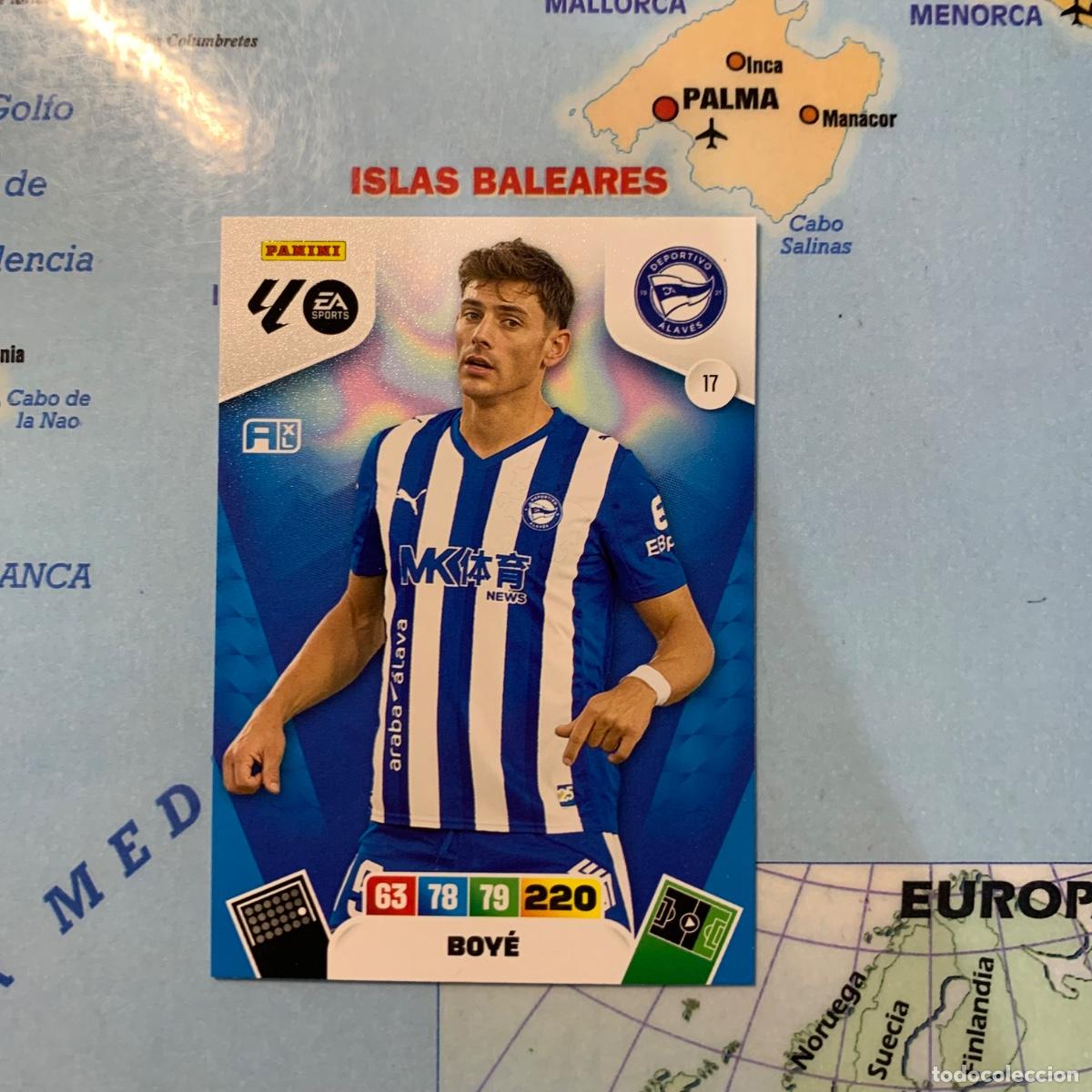 Fu&szlig;ball-Sticker: Boye n&uacute;mero 17 del Alav&eacute;s cromo adrenalyn XL 25-26 2025-2026
