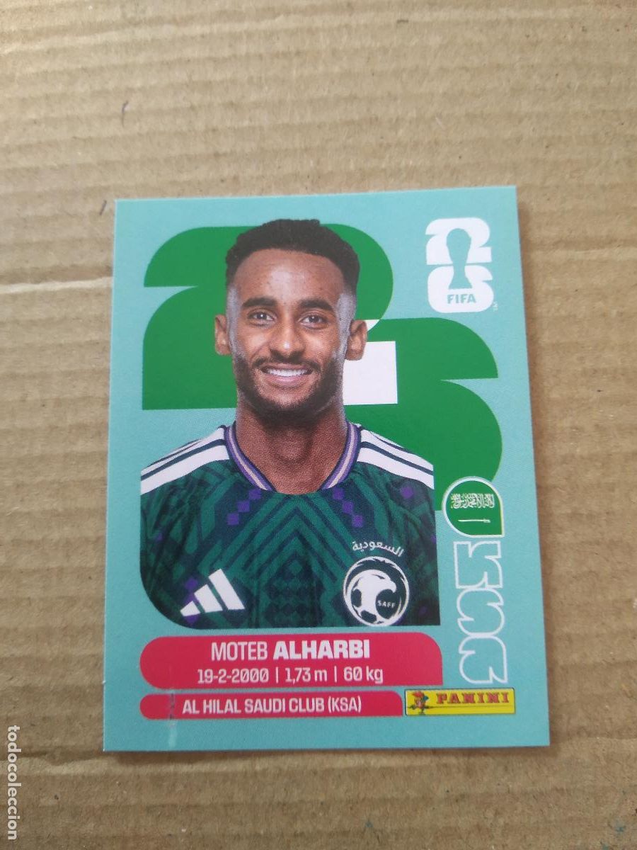 Cromos de f&uacute;tbol: KSA 7 MOTEB ALHARBI ARABIA SAUDITA CROMO FUTBOL PANINI MUNDIAL 2026 WORLD CUP COPA DEL MUNDO