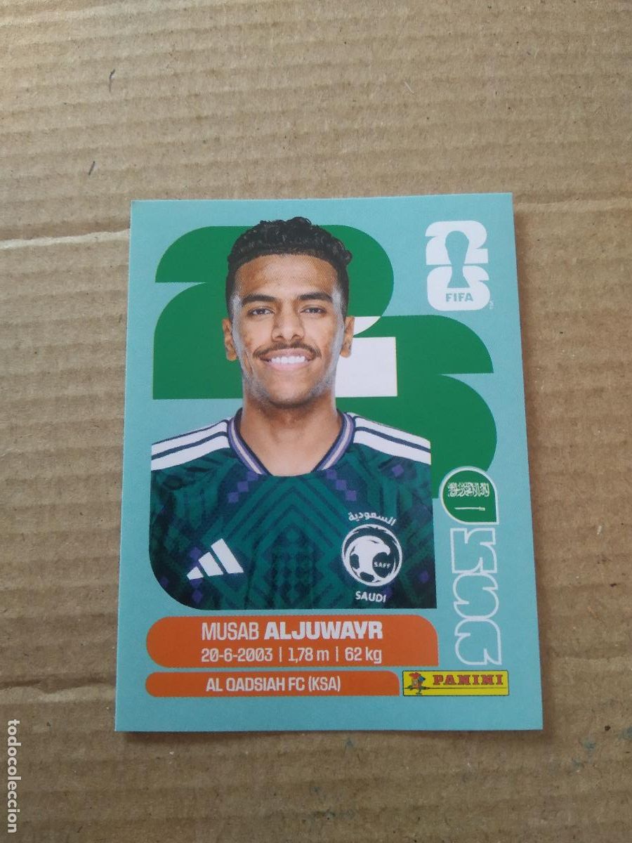 Cromos de f&uacute;tbol: KSA 9 MUSAB ALJUWAYR ARABIA SAUDITA CROMO FUTBOL PANINI MUNDIAL 2026 WORLD CUP COPA DEL MUNDO