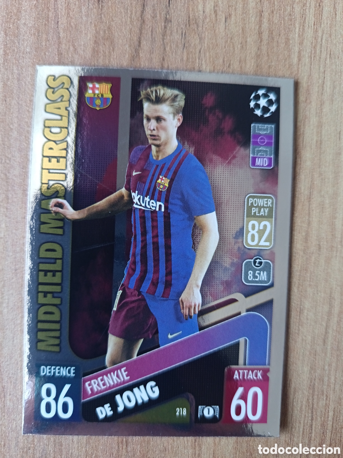 Cromos de f&uacute;tbol: 218 De Jong CHAMPIONS LEAGUE MATCH ATTAX TOPPS 2021-2022 21-22