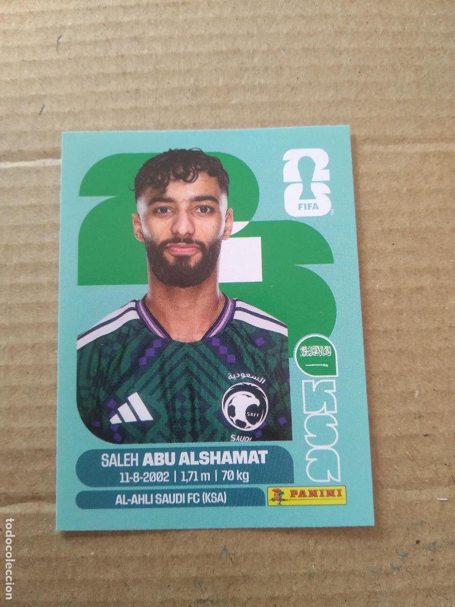 Cromos de f&uacute;tbol: KSA 14 SALEH ABU ALSHAMAT ARABIA SAUDITA CROMO FUTBOL PANINI MUNDIAL 2026 WORLD CUP COPA DEL MUNDO