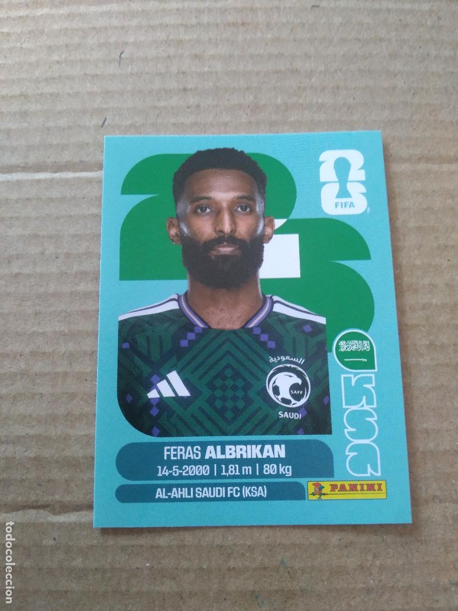 Cromos de f&uacute;tbol: KSA 18 FERAS ALBRIKAN ARABIA SAUDITA CROMO FUTBOL PANINI MUNDIAL 2026 WORLD CUP COPA DEL MUNDO