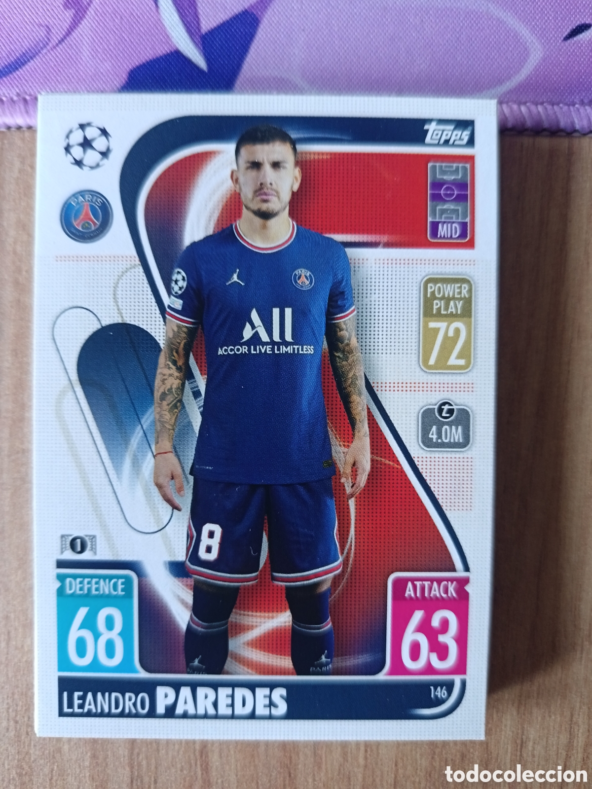 Cartes &agrave; collectionner de Football: 146 Paredes CHAMPIONS LEAGUE MATCH ATTAX TOPPS 2021-2022 21-22