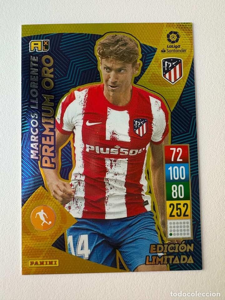 Cromos de f&uacute;tbol: Marcos Llorente Atl&eacute;tico de Madrid Premium Oro Edici&oacute;n Limitada Adrenalyn 2021-22