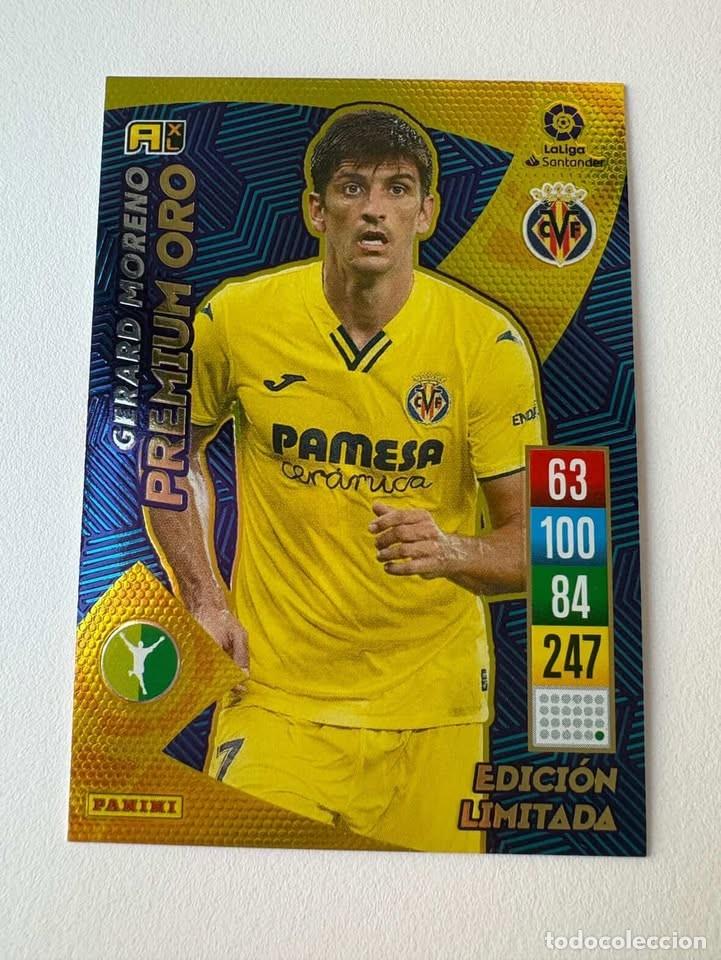 Cromos de f&uacute;tbol: Gerard Moreno Villlarreal Premium Oro Edici&oacute;n Limitada Adrenalyn 2021-22