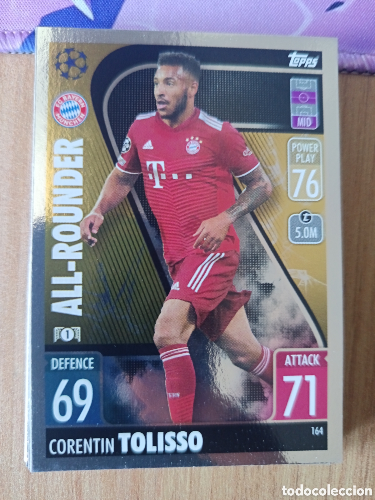 Cartes &agrave; collectionner de Football: 164 Tolisso CHAMPIONS LEAGUE MATCH ATTAX TOPPS 2021-2022 21-22