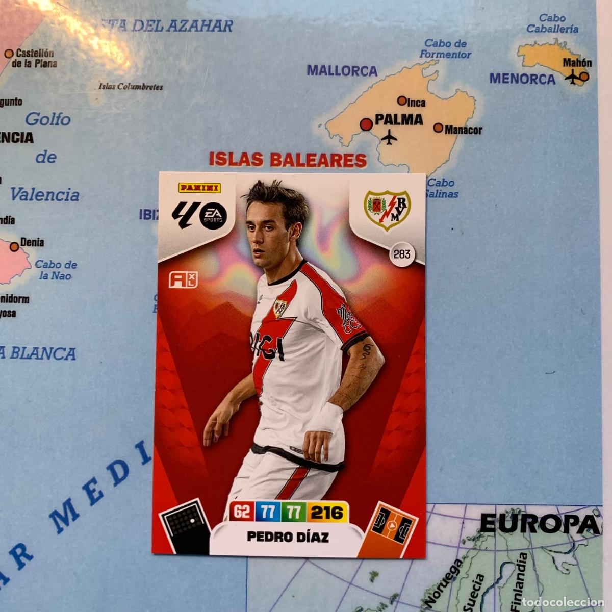 Cromos de f&uacute;tbol: Pedro D&iacute;az n&uacute;mero 283 del Rayo Vallecano cromo adrenalyn XL 25-26 2025-2026