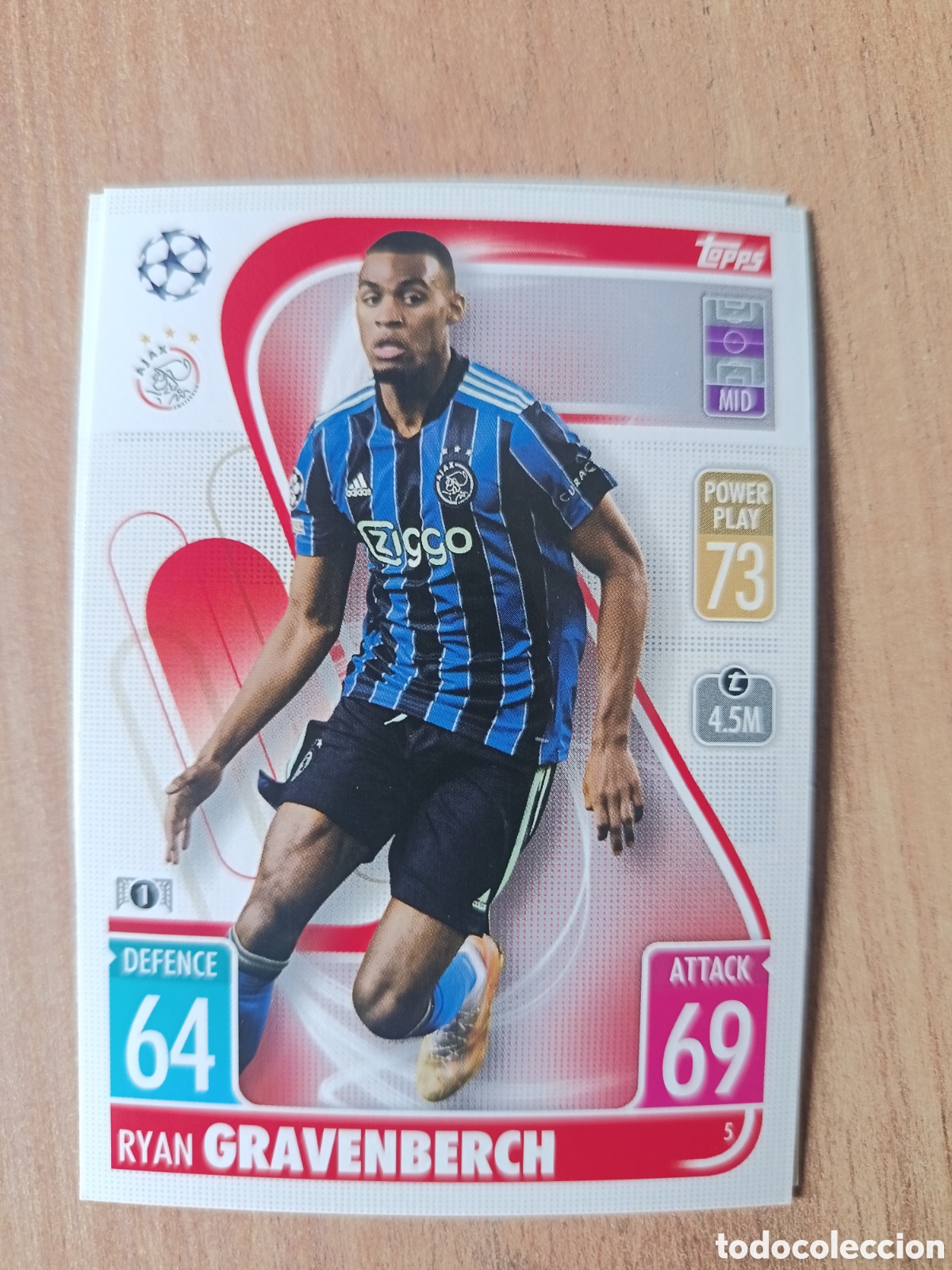 Football Stickers: 5 Gravenberch CHAMPIONS LEAGUE MATCH ATTAX TOPPS 2021-2022 21-22