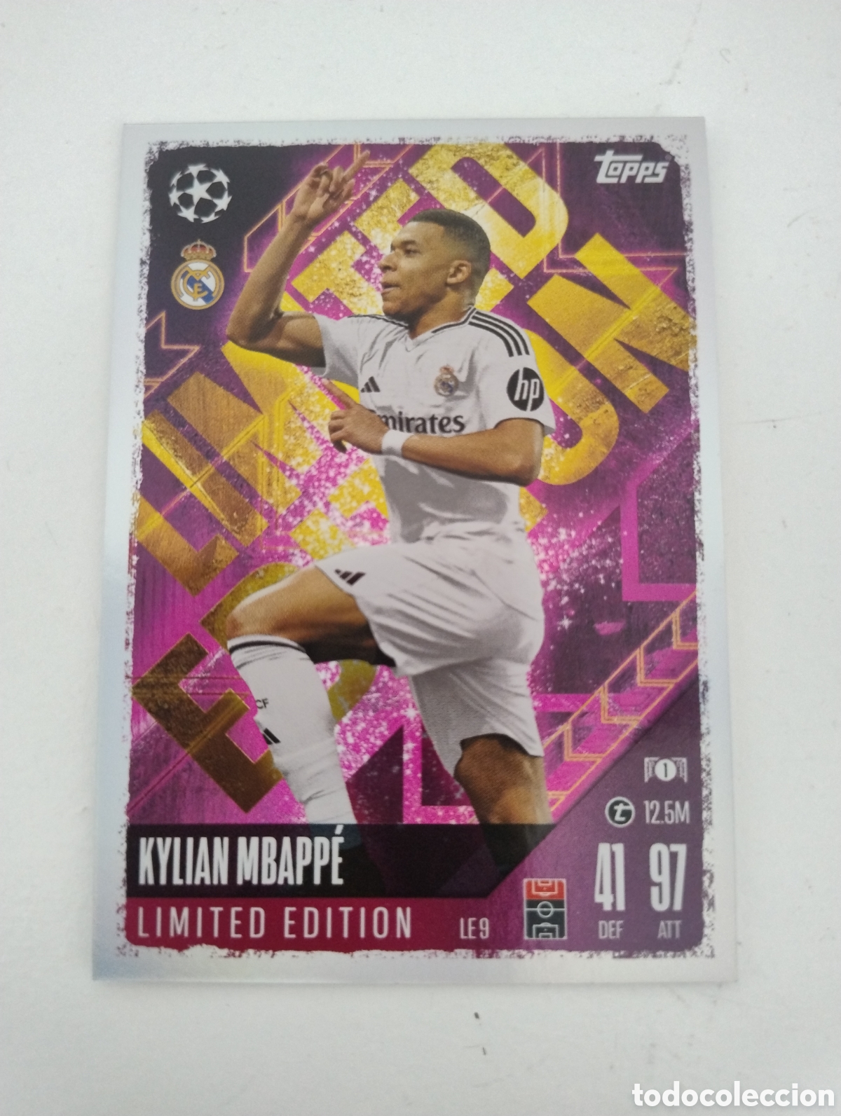 Football Stickers: LE 9 - Mbappe - Real Madrid - Topps Match Attax 2024 - 2025 Limited Edition