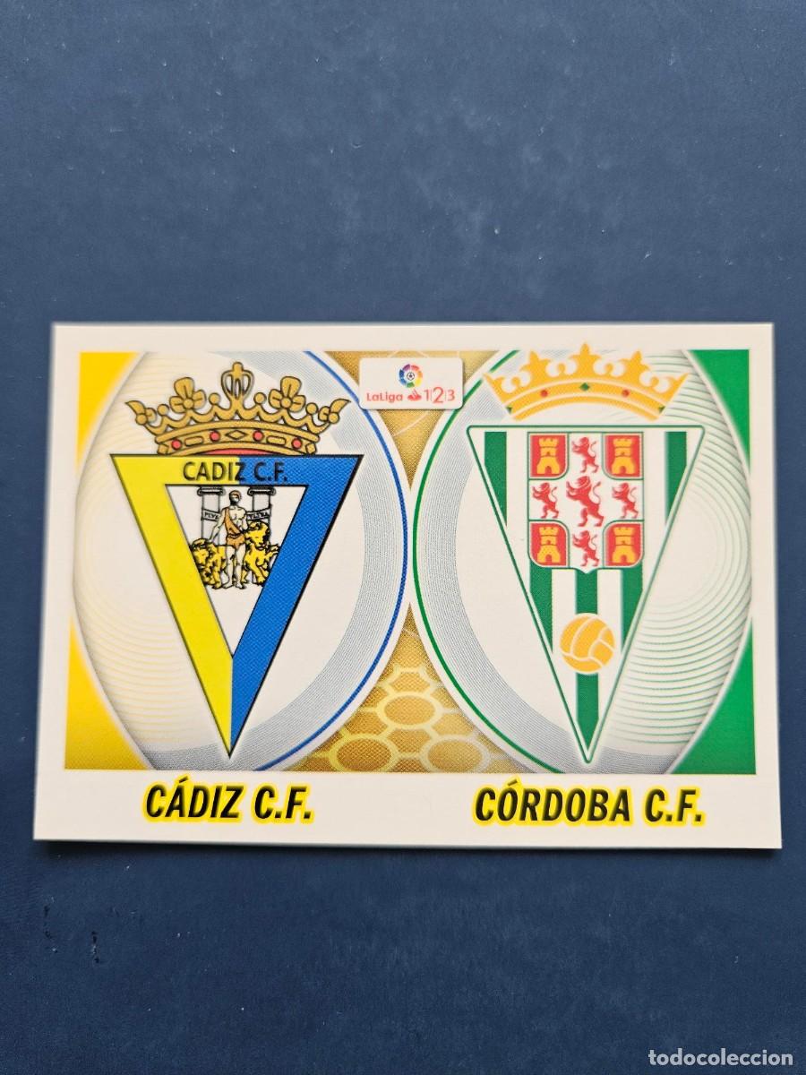 Cromos de f&uacute;tbol: N&ordm; 2 ESCUDO CADIZ - CORDOBA LOGO NUEVO LIGA ESTE 16 17 2016 2017 SIN PEGAR NUNCA PEGADO