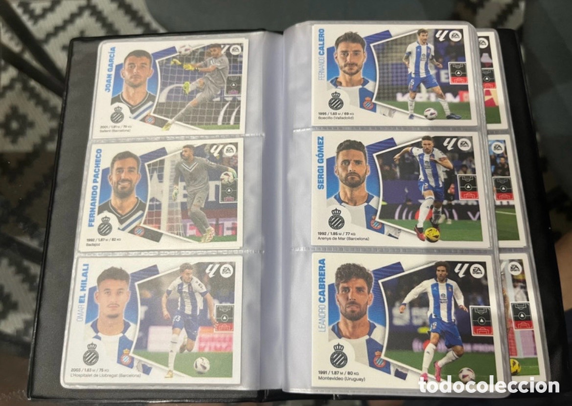 Cromos de f&uacute;tbol: ESPANYOL ESPA&Ntilde;OL LOTE COMPLETO LIGA ESTE EDICIONES ESTE 2024 2025 24 25 INCLUYE ESCUDO JOAN GARC&Iacute;A