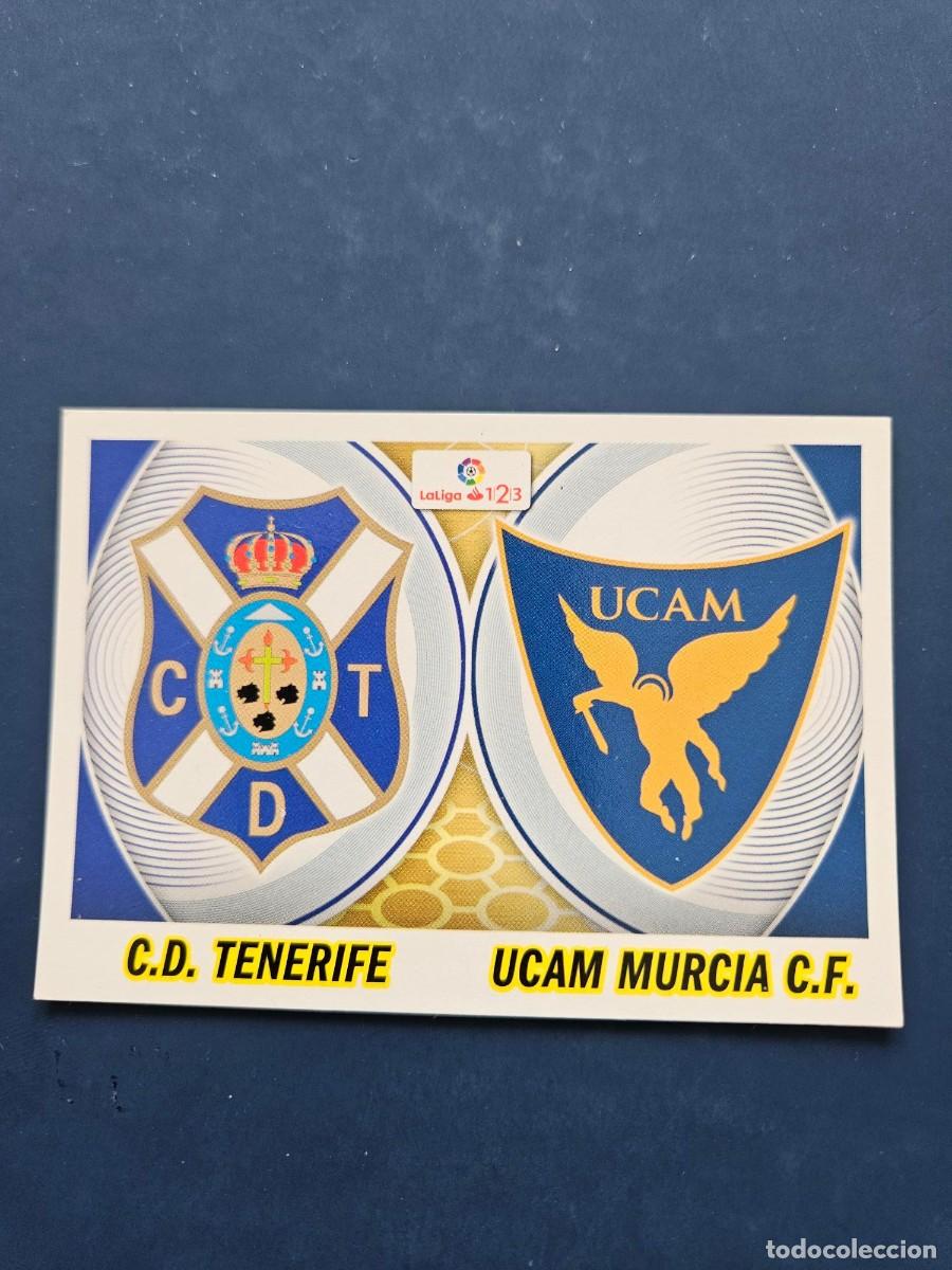 Figurine di Calcio: N&ordm; 10 ESCUDO TENERIFE - UCAM MURCIA LOGO NUEVO LIGA ESTE 16 17 2016 2017 SIN PEGAR NUNCA PEGADO