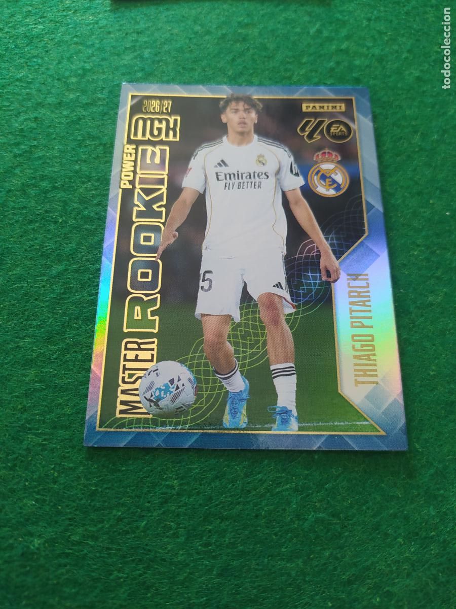 Cromos de f&uacute;tbol: MEGACRACKS 2026 2027 MGK 26 27 NUEVO - MASTER ROOKIE POWER THIAGO PITARC REAL MADRID