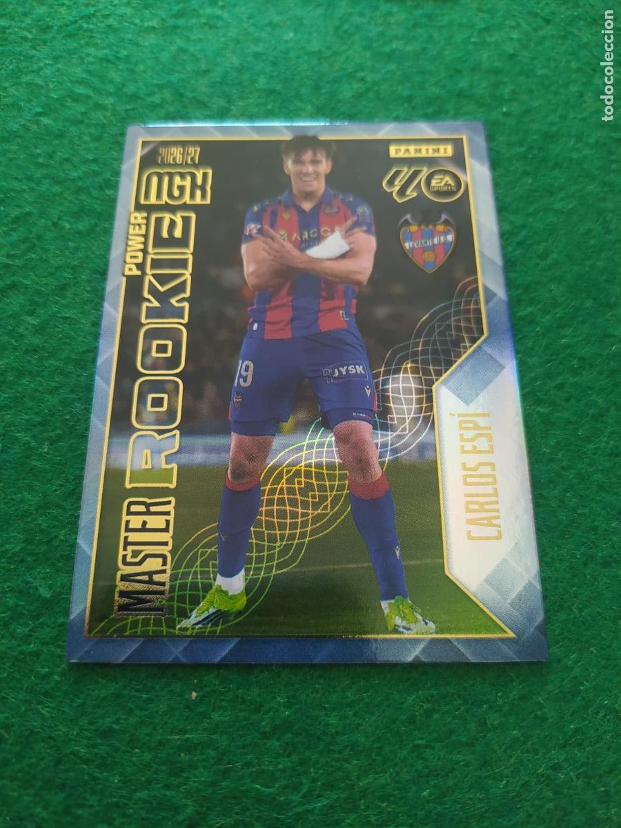 Cromos de f&uacute;tbol: MEGACRACKS 2026 2027 MGK 26 27 NUEVO - MASTER ROOKIE POWER CARLOS ESPI LEVANTE