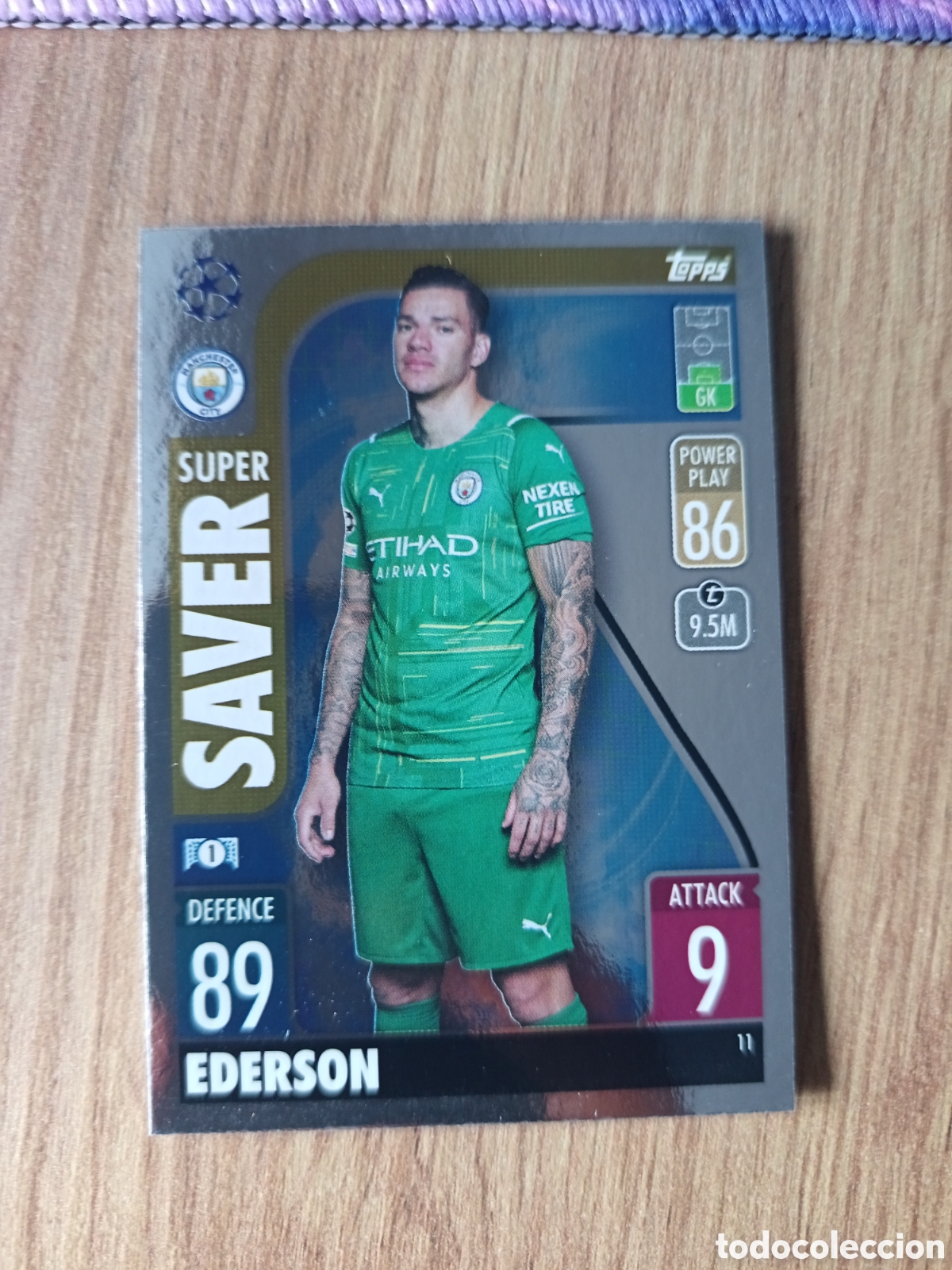 Football Stickers: 11 Ederson CHAMPIONS LEAGUE MATCH ATTAX TOPPS 2021-2022 21-22