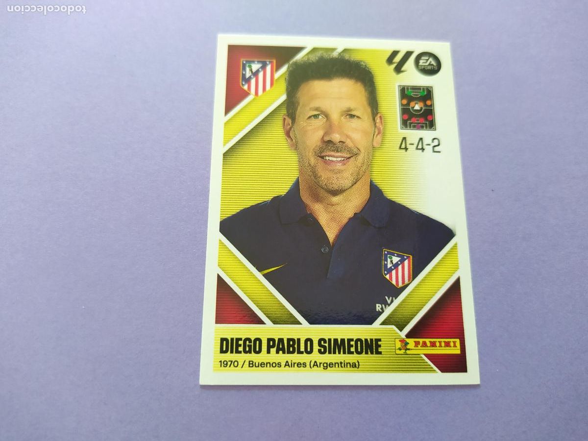 Cromos de f&uacute;tbol: LIGA ESTE 2026 2027 26 27 NUEVO - ATLETICO DE MADRID N&ordm; 2 ESTRENADOR SIMEONE