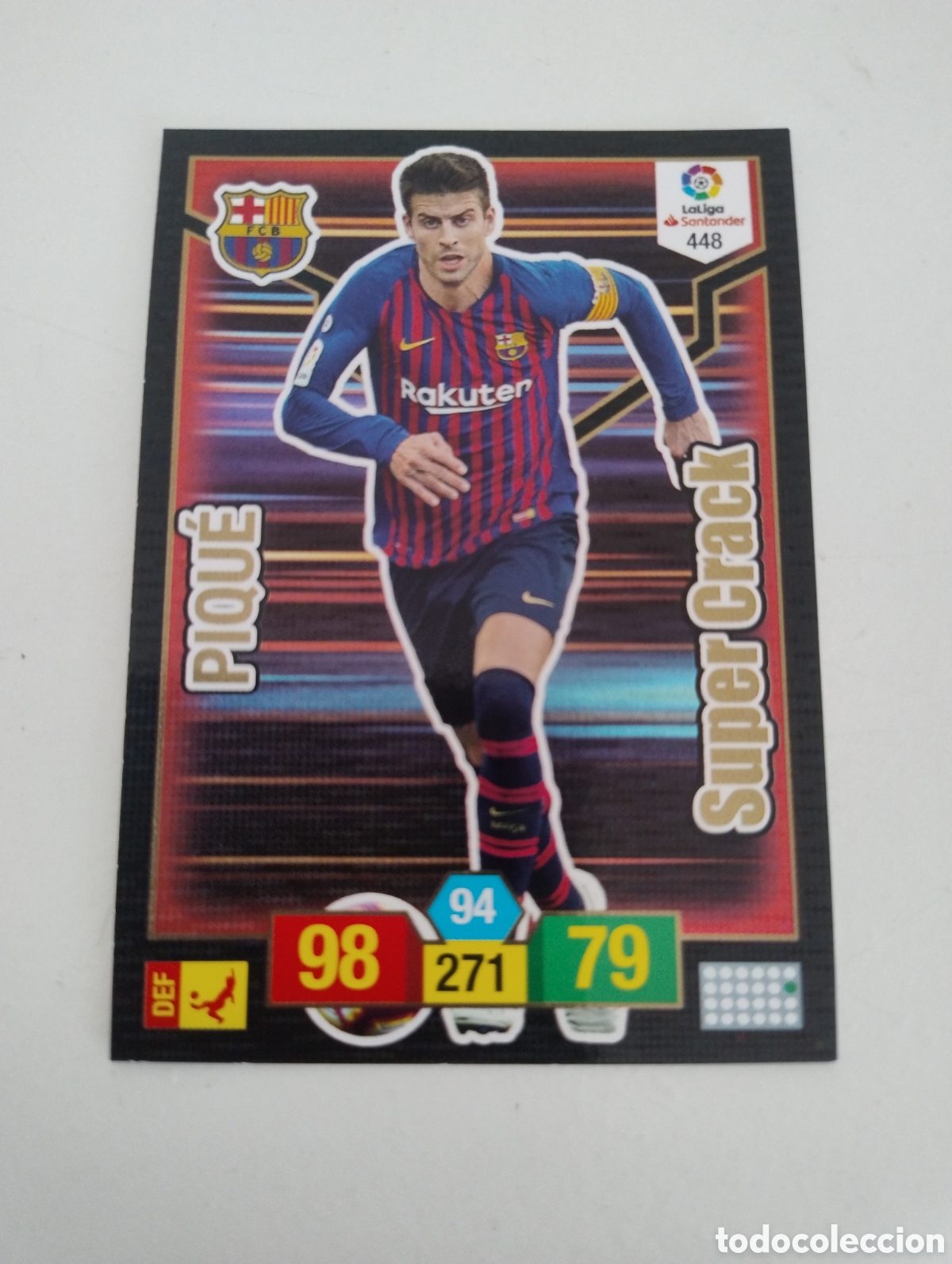 Cromos de f&uacute;tbol: 448 - Piqu&eacute; - Barcelona - Adrenalyn XL Liga 2018 - 2019 Super Crack