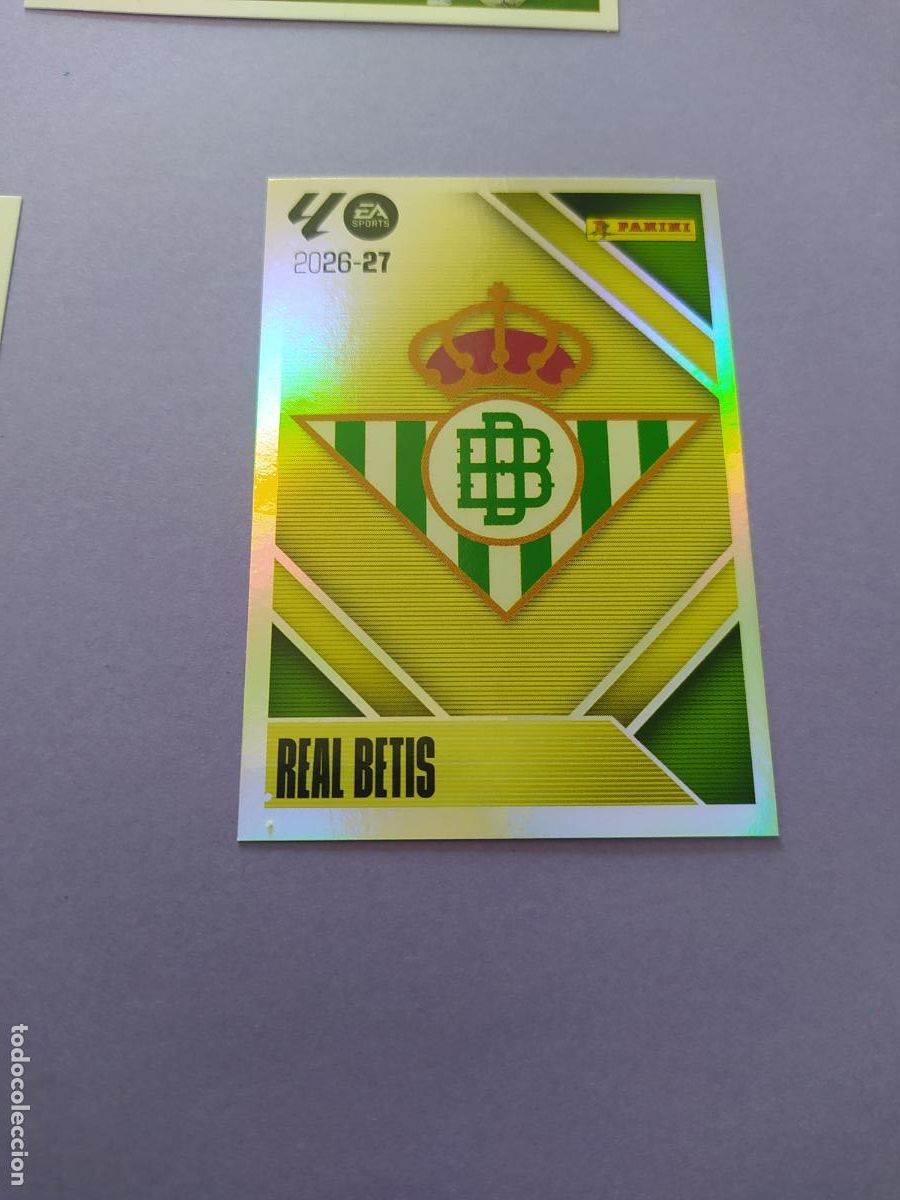 Cromos de f&uacute;tbol: LIGA ESTE 2026 2027 26 27 NUEVO - REAL BETIS N&ordm; 1 ESCUDO