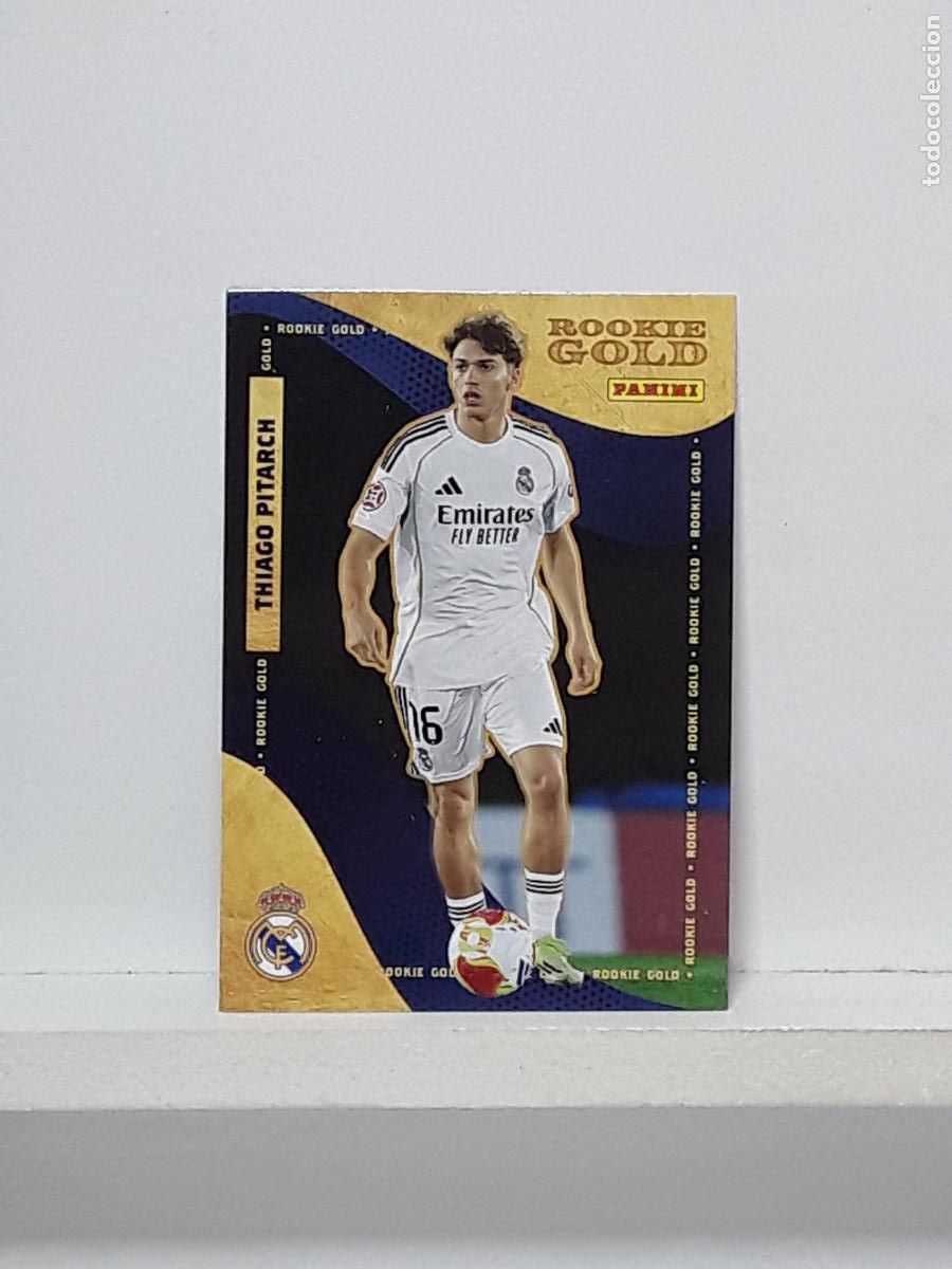 Cromos de f&uacute;tbol: CLUB REAL MADRID OFICIAL 2025 2026 25 26 ALBUM PANINI LIGA N 59 ROOKIE GOLD THIAGO PITARCH