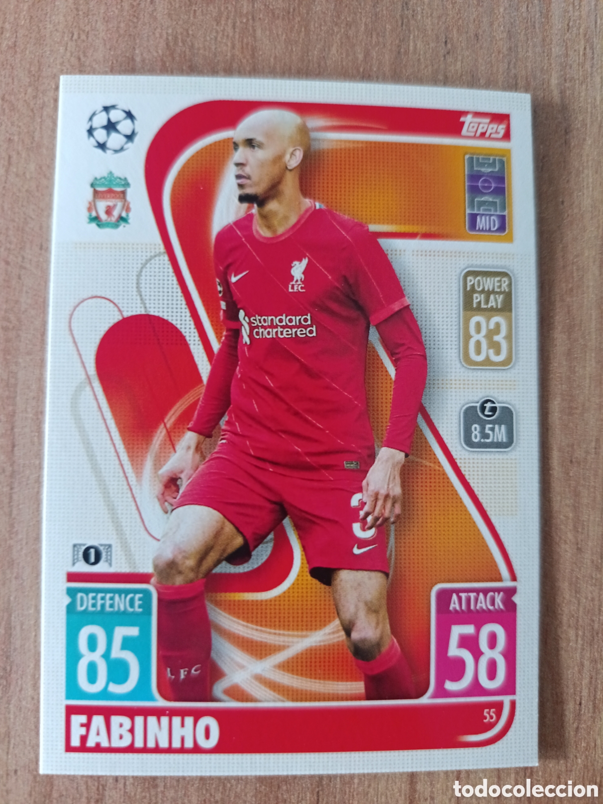 Cromos de f&uacute;tbol: 55 Fabinho CHAMPIONS LEAGUE MATCH ATTAX TOPPS 2021-2022 21-22