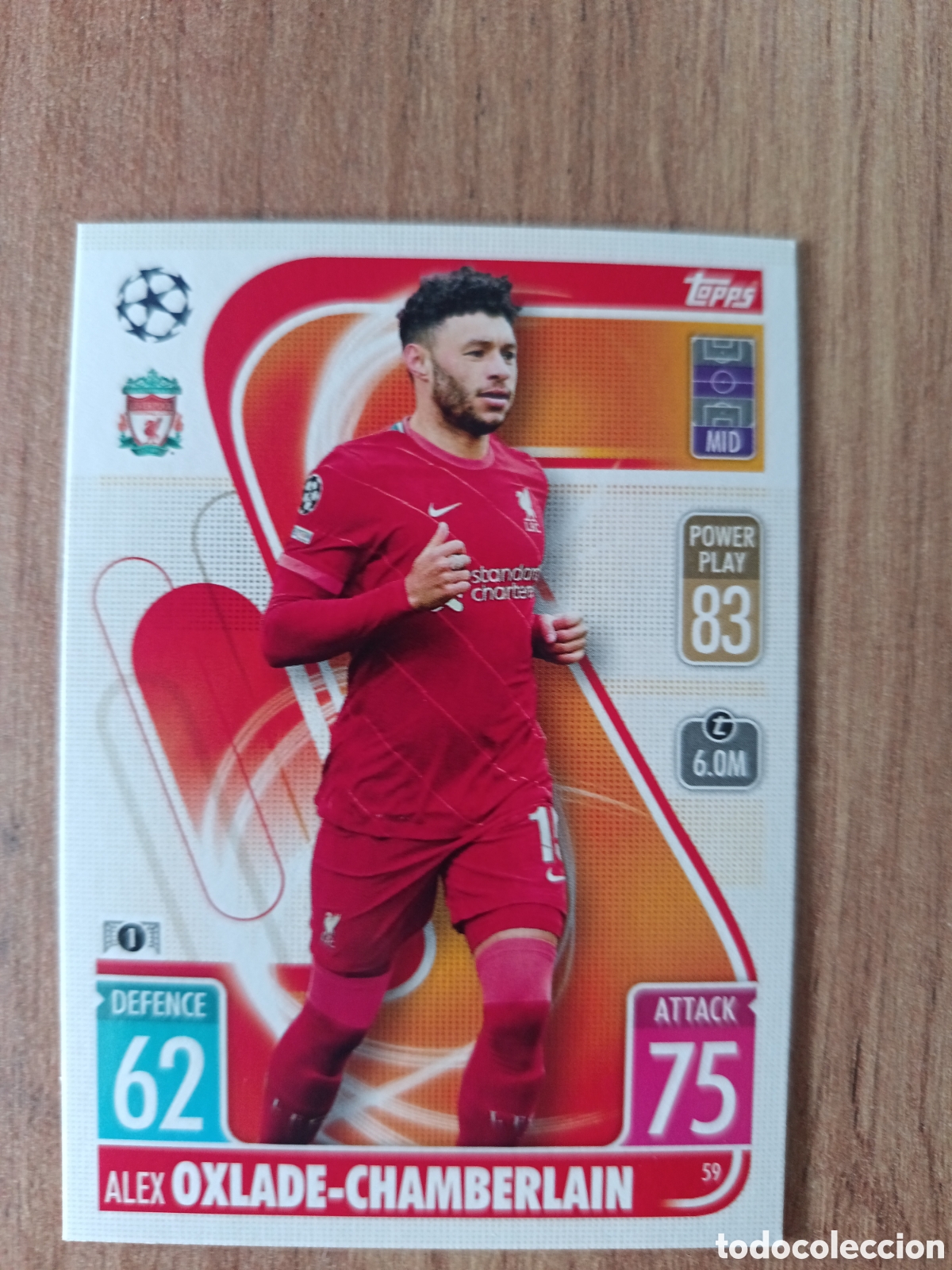 Cromos de f&uacute;tbol: 59 Oxlade CHAMPIONS LEAGUE MATCH ATTAX TOPPS 2021-2022 21-22
