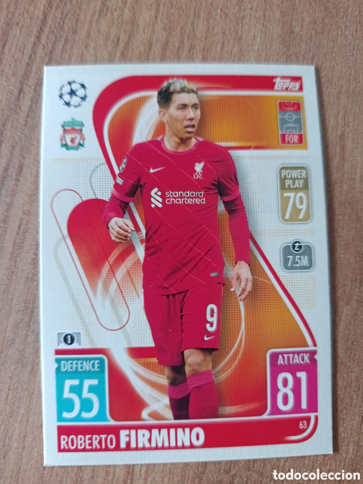 Cromos de f&uacute;tbol: 63 Firmino CHAMPIONS LEAGUE MATCH ATTAX TOPPS 2021-2022 21-22