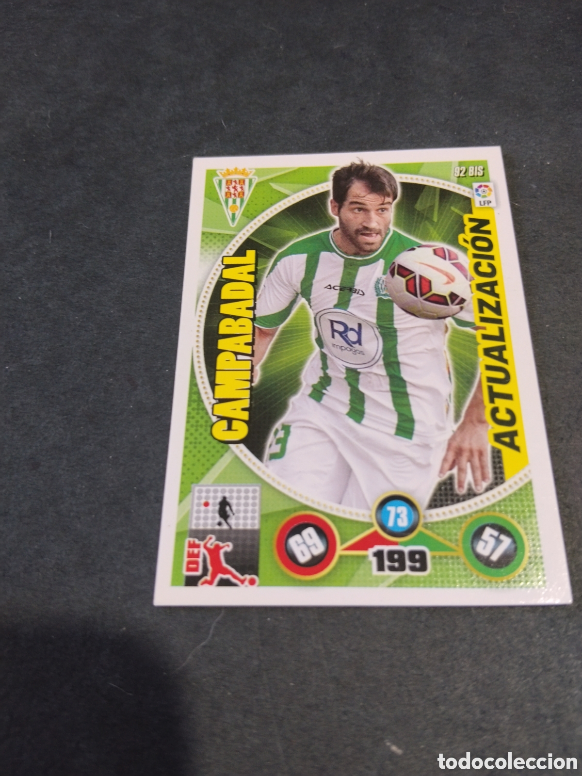 Cromos de Futebol: Cromo futbol 2014-2015 Adrenalyn, Campabadal
