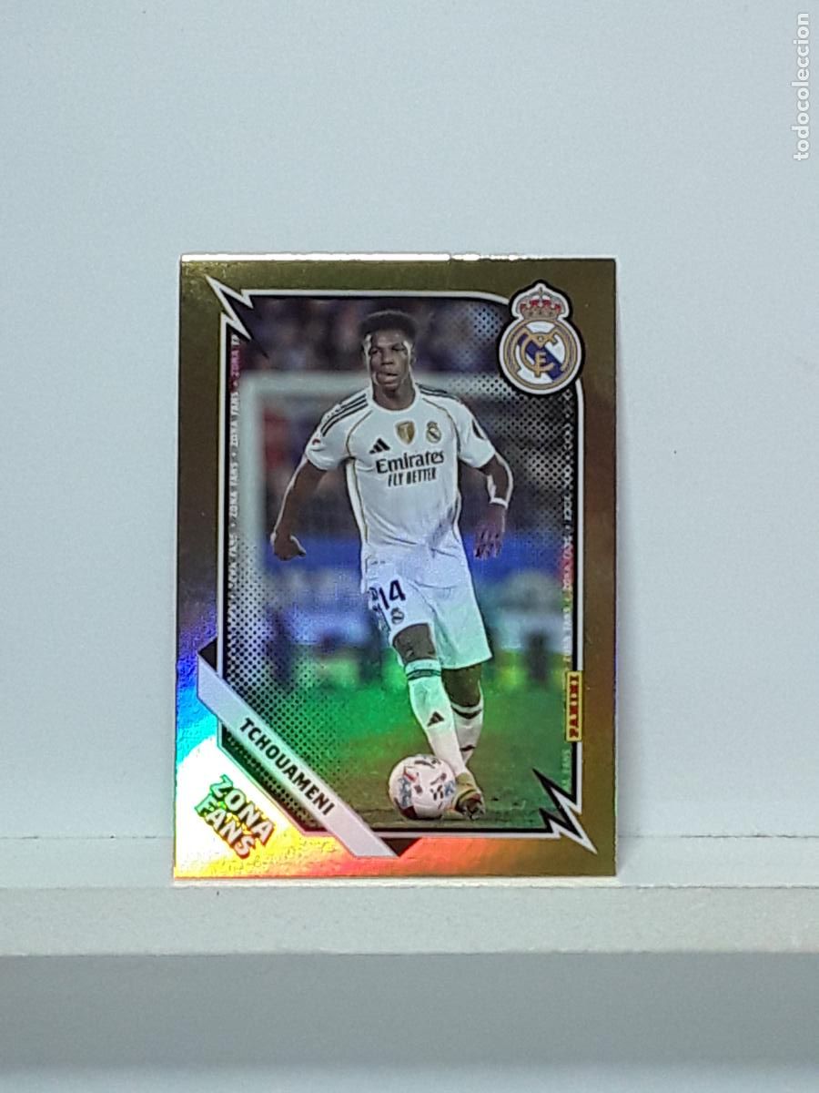 Cromos de f&uacute;tbol: CLUB REAL MADRID OFICIAL 2025 2026 25 26 ALBUM PANINI LIGA N KO36 KO 36 ZONA FANS KROMIX TCHOUAMENI