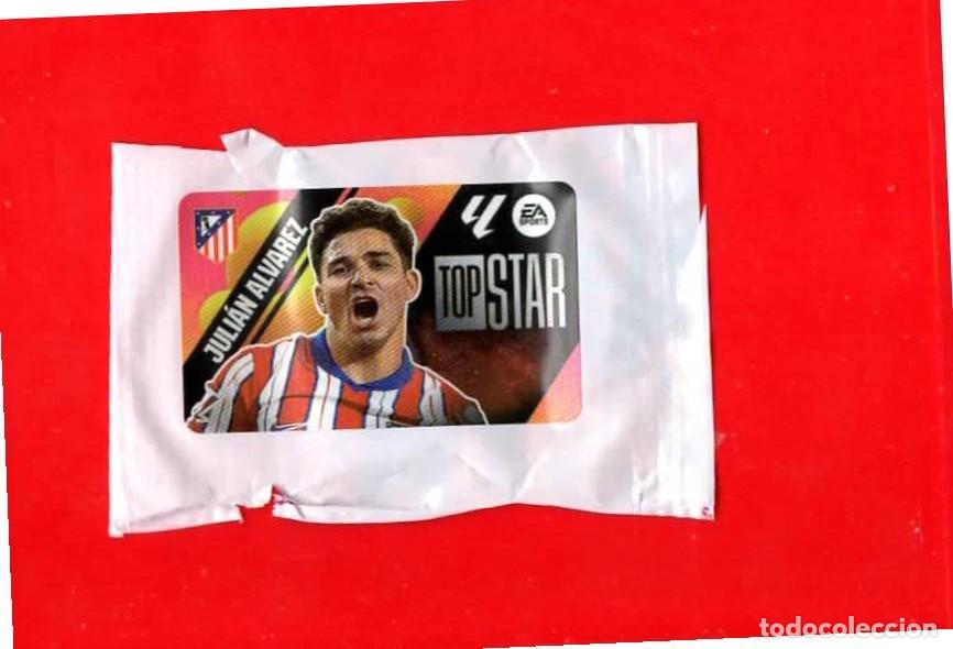 Cromos de f&uacute;tbol: Juli&aacute;n &Aacute;lvarez ATLETICO MADRID TOP STAR - CROMO CHICLE LIGA ESTE 2025-2026 25 26