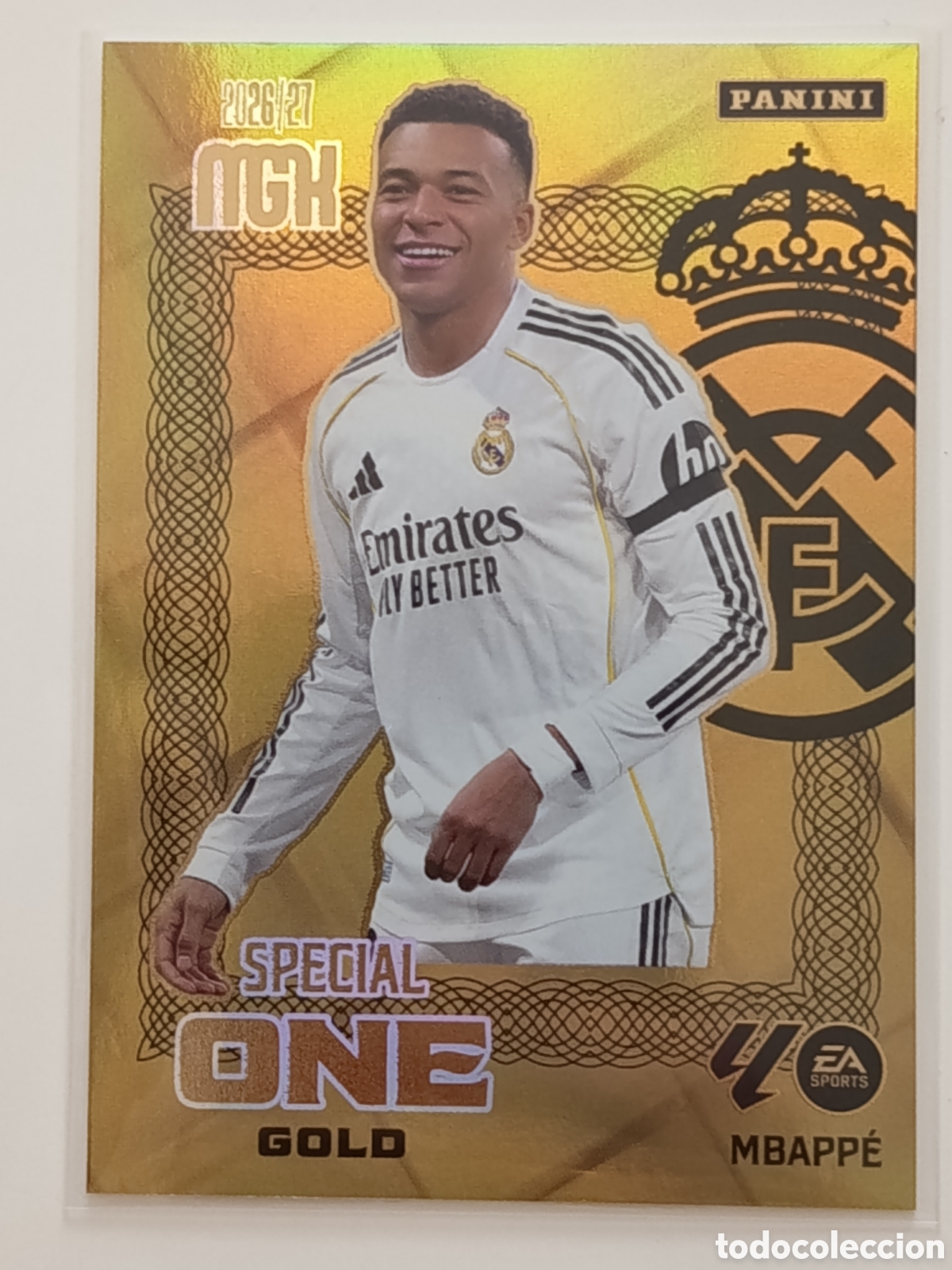 Cromos de f&uacute;tbol: Mbappe special one gold megacracks 2026-2027