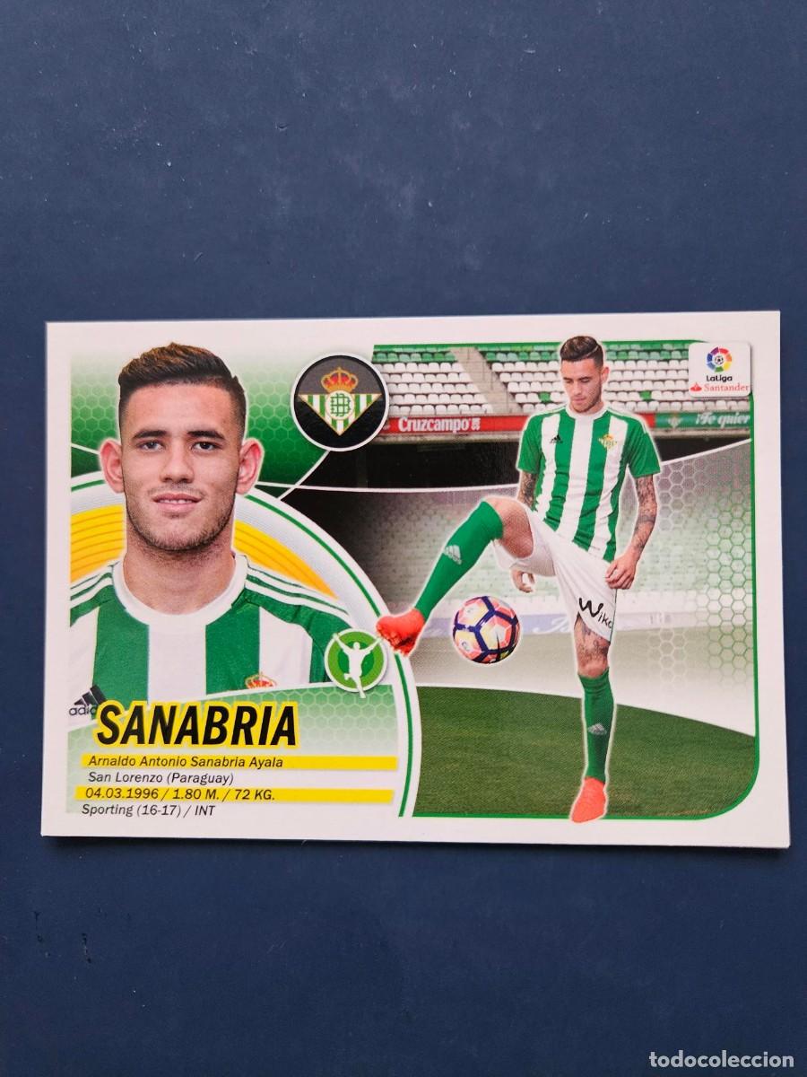 Cromos de f&uacute;tbol: FICHAJE 19 SANABRIA BETIS LOGO NUEVO LIGA ESTE 16 17 2016 2017 SIN PEGAR NUNCA PEGADO