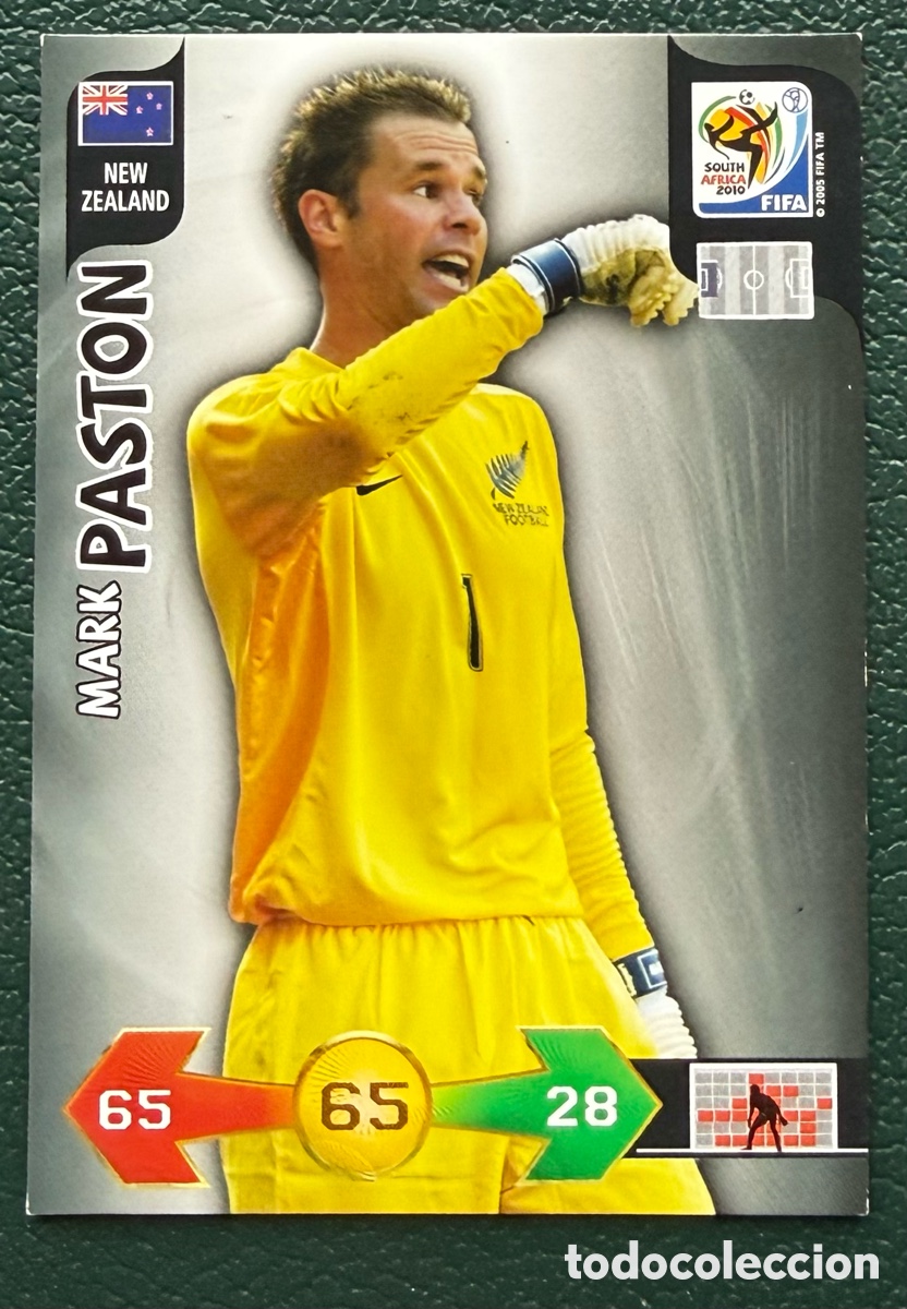 Fu&szlig;ball-Sticker: MARK PASTON NUEVA ZELANDA FICHAS ALBUM ADRENALYN XL MUNDIAL SOUTH AFRICA 2010