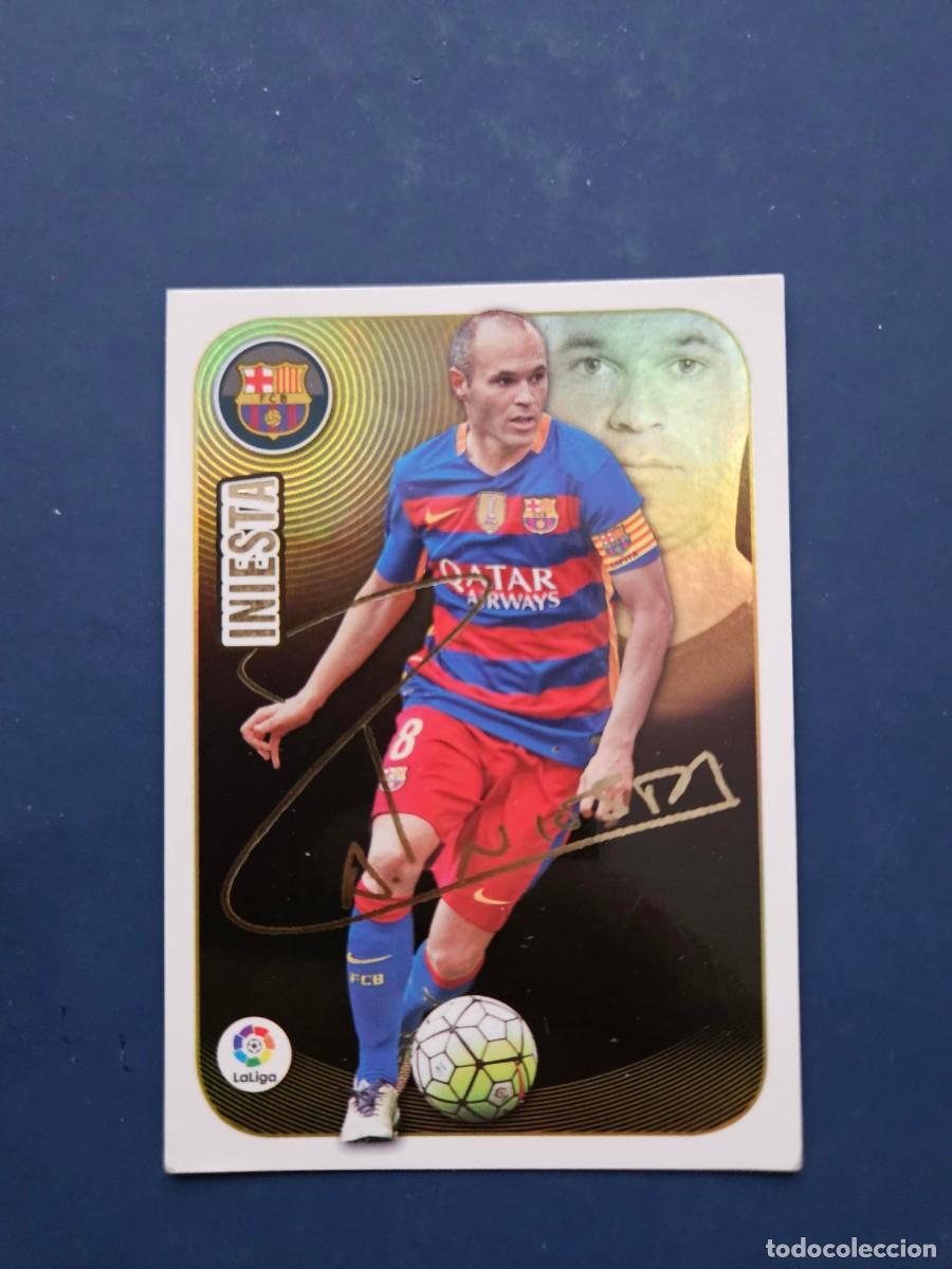 Fu&szlig;ball-Sticker: N&ordm; 8 INIESTA BARCELONA SERIE ORO LIGA ESTE 16 17 2016 2017 SIN PEGAR NUNCA PEGADO