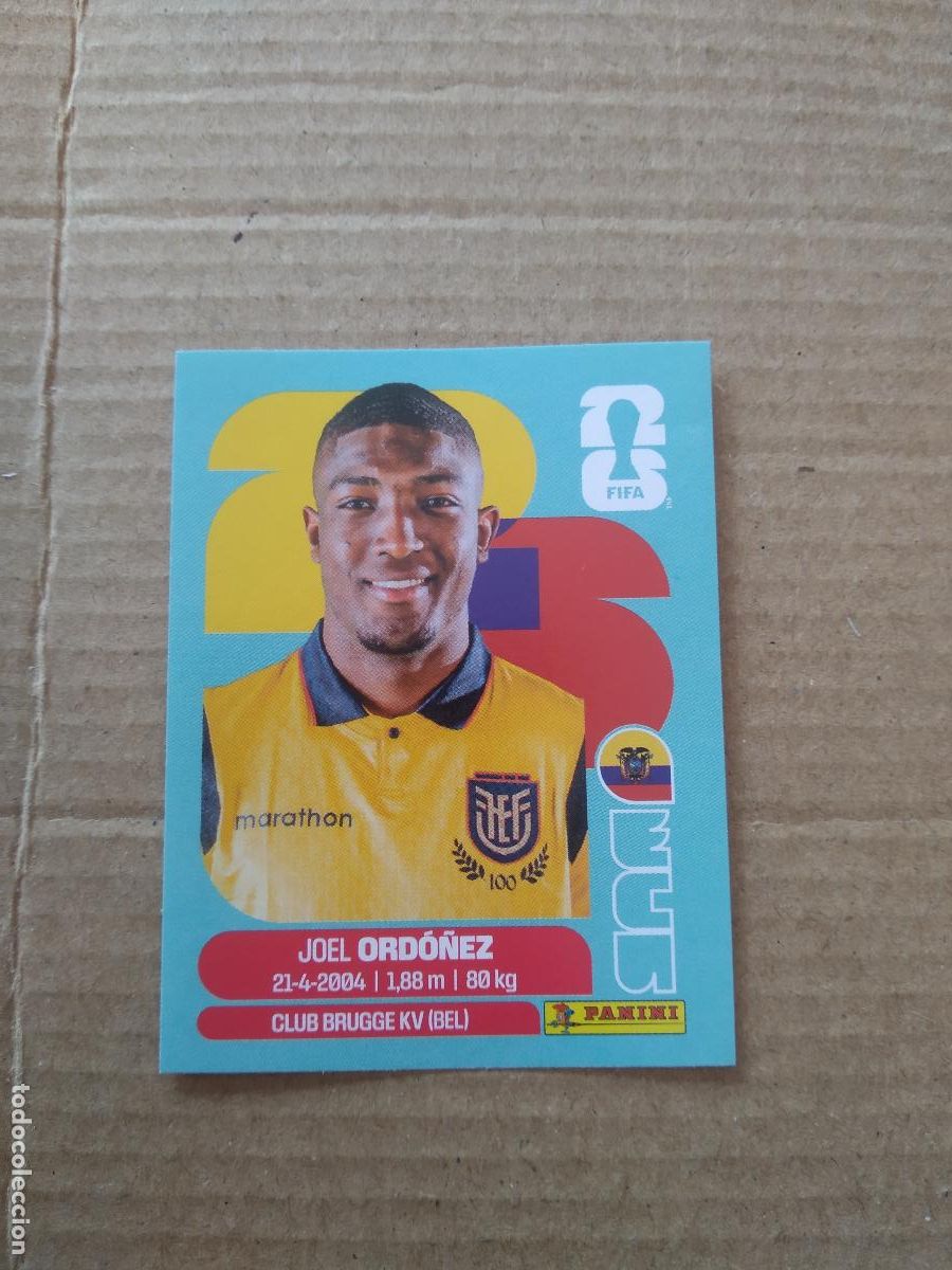 Cromos de f&uacute;tbol: ECU 8 JOEL ORDO&Ntilde;EZ ECUADOR CROMO FUTBOL PANINI MUNDIAL 2026 WORLD CUP COPA DEL MUNDO