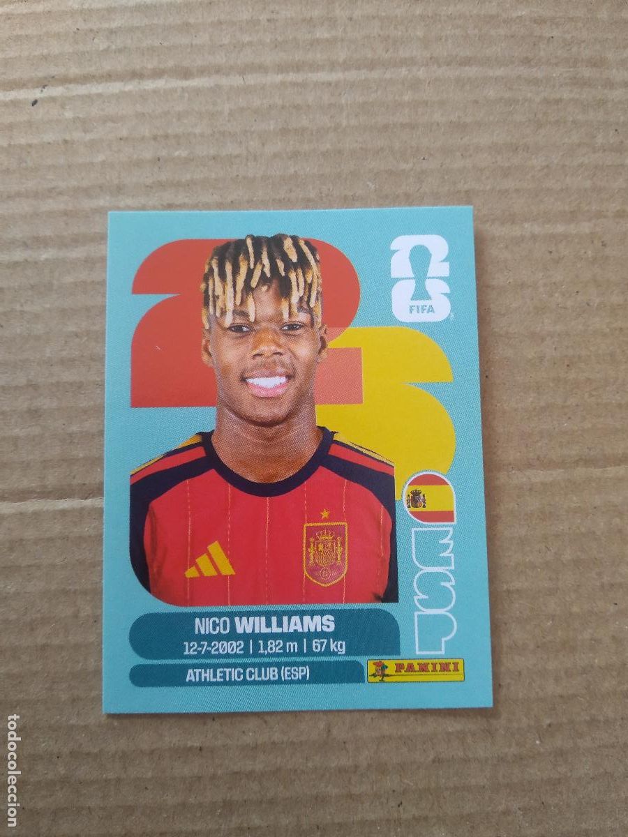 Cromos de f&uacute;tbol: ESP 17 NICO WILLIAMS ESPA&Ntilde;A CROMO FUTBOL PANINI MUNDIAL 2026 WORLD CUP COPA DEL MUNDO