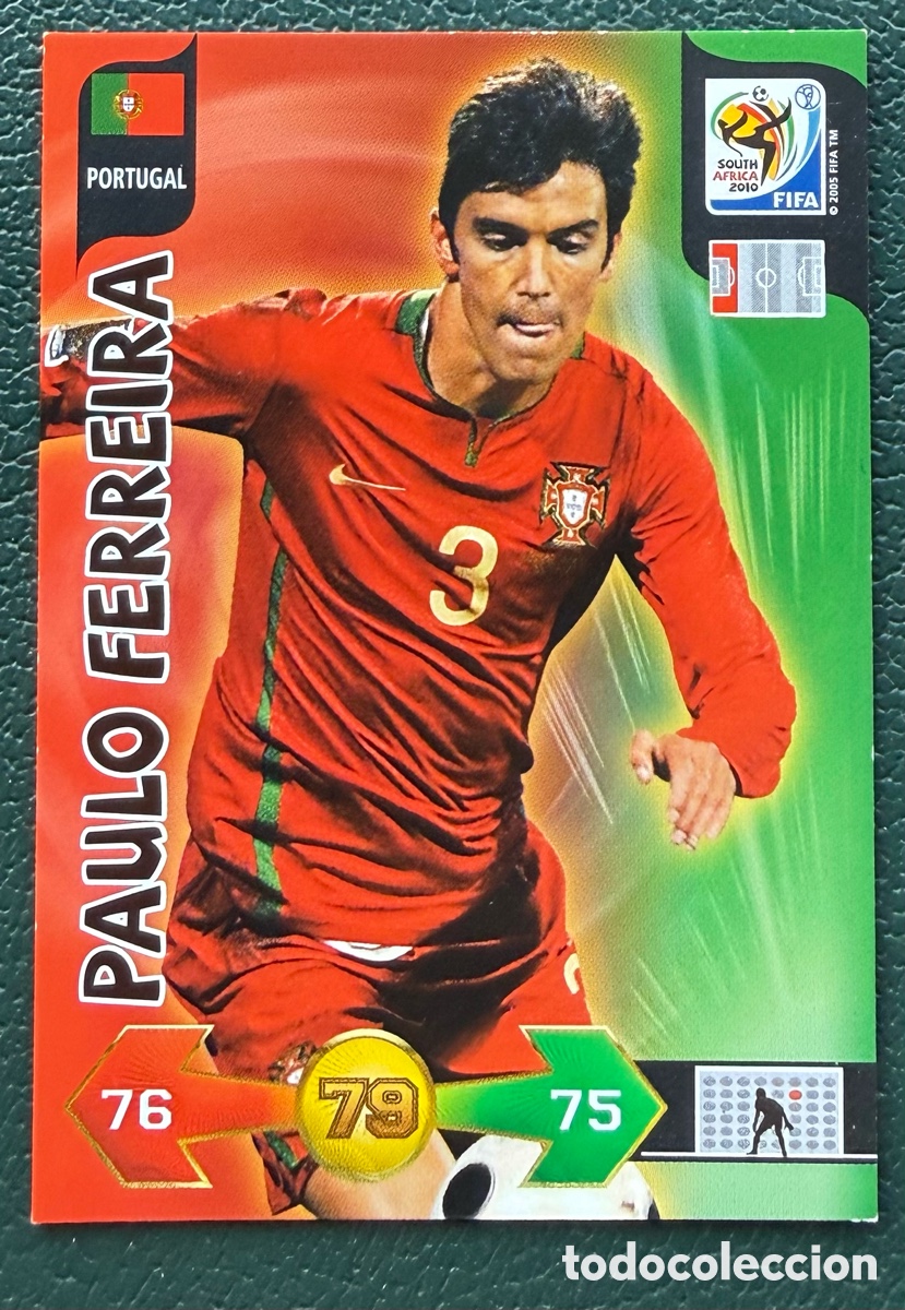 Football Stickers: PAULO FERREIRA PORTUGAL FICHAS ALBUM ADRENALYN XL MUNDIAL SOUTH AFRICA 2010