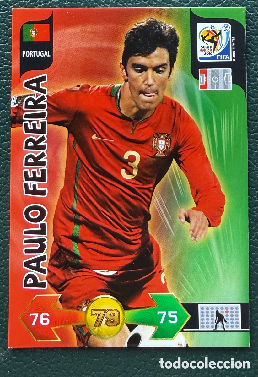 Football Stickers: PAULO FERREIRA PORTUGAL FICHAS ALBUM ADRENALYN XL MUNDIAL SOUTH AFRICA 2010