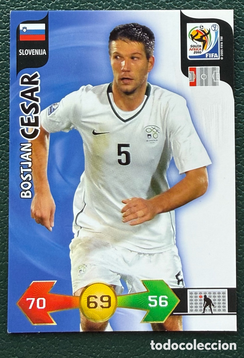 Fu&szlig;ball-Sticker: BOSTJAN CESAR ESLOVENIA FICHAS ALBUM ADRENALYN XL MUNDIAL SOUTH AFRICA 2010