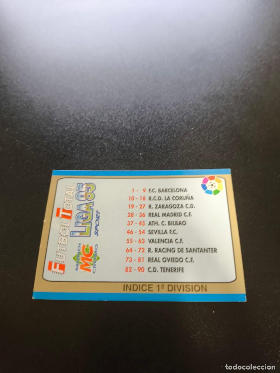 Cromos de f&uacute;tbol: INDICE PRIMERA DIVISION MUNDICROMO LIGA FUTBOL TOTAL 1994 1995 94 95 NO PANINI ESTE