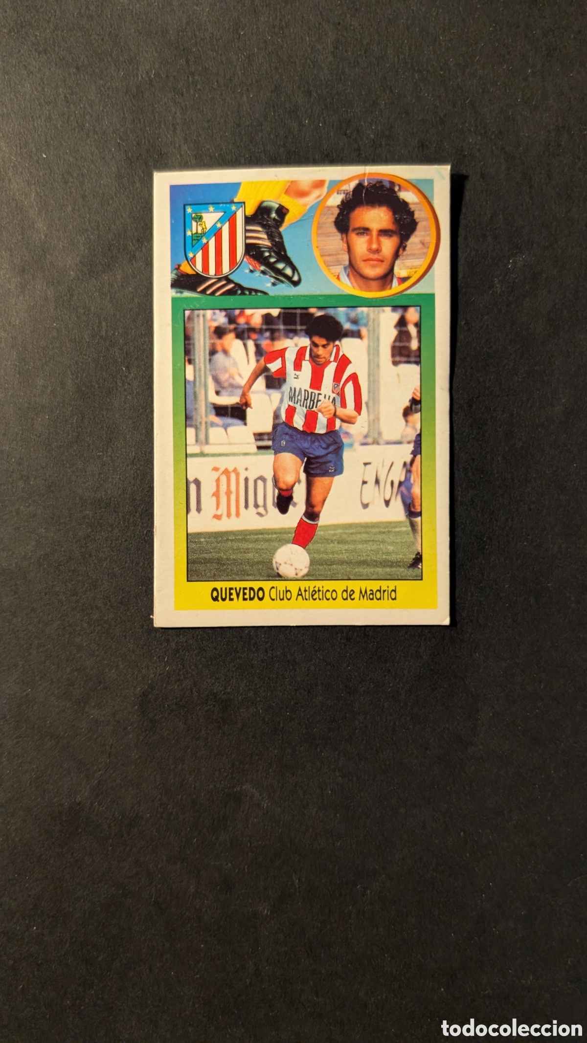 Figurine di Calcio: QUEVEDO ATLETICO MADRID FICHAJE 3 LIGA ESTE 1993/94 93 94 CARTON DESPEGADO