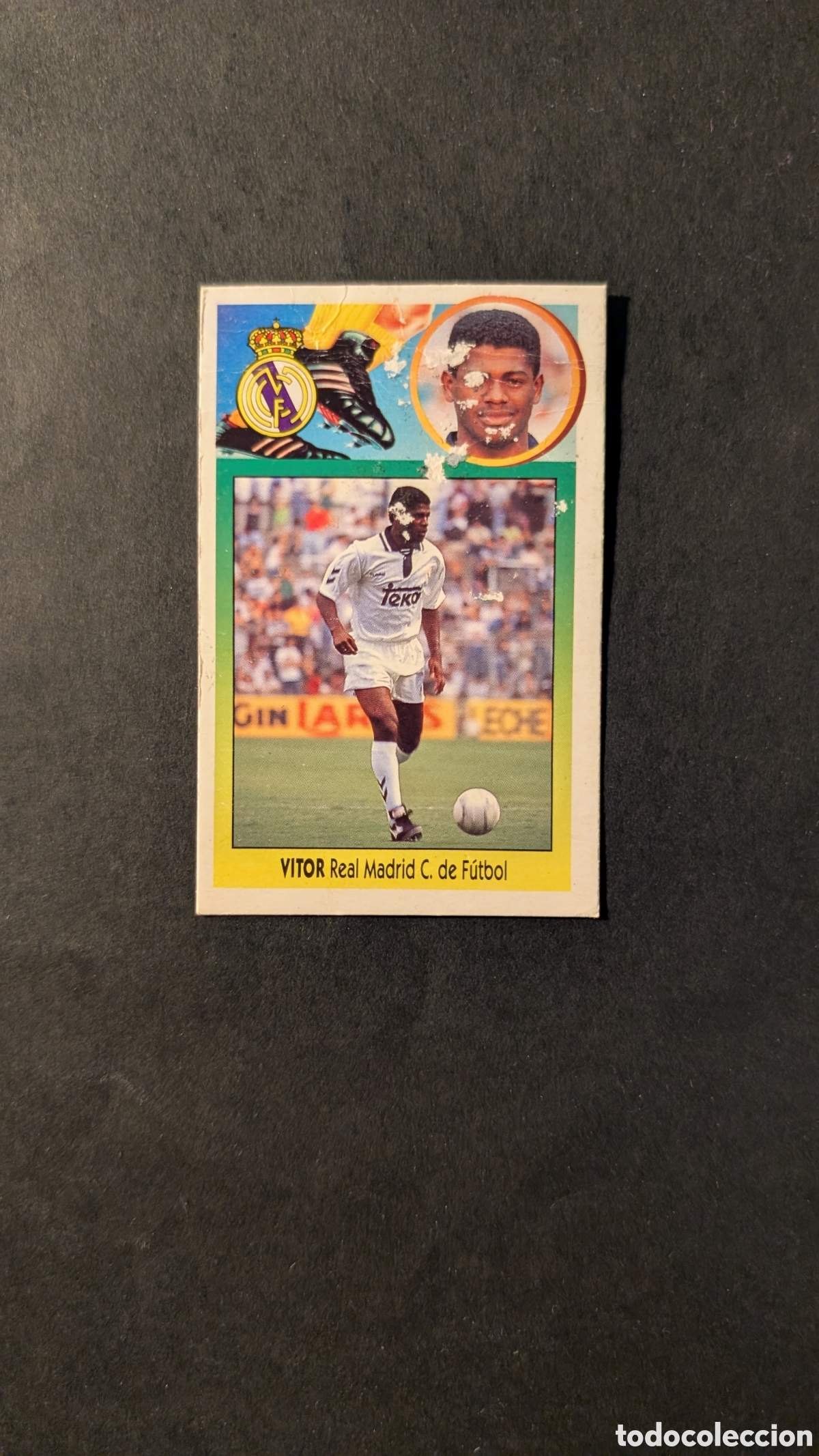 Fu&szlig;ball-Sticker: VITOR REAL MADRID FICHAJE 23 LIGA ESTE 1993/94 93 94 CARTON DESPEGADO