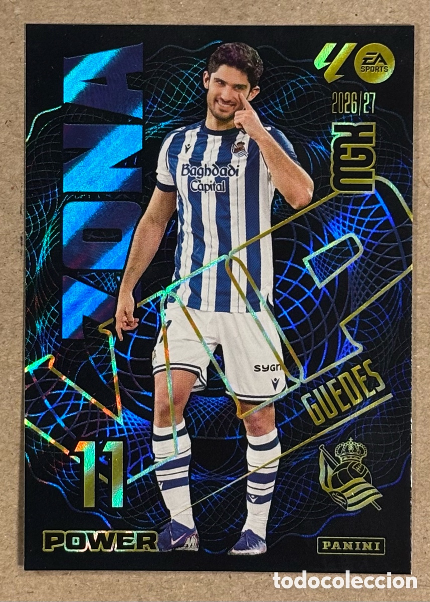 Cromos de f&uacute;tbol: GUEDES (REAL SOCIEDAD ). CARTA POWER VIP MEGACRACKS MGK 2026/27. #395P