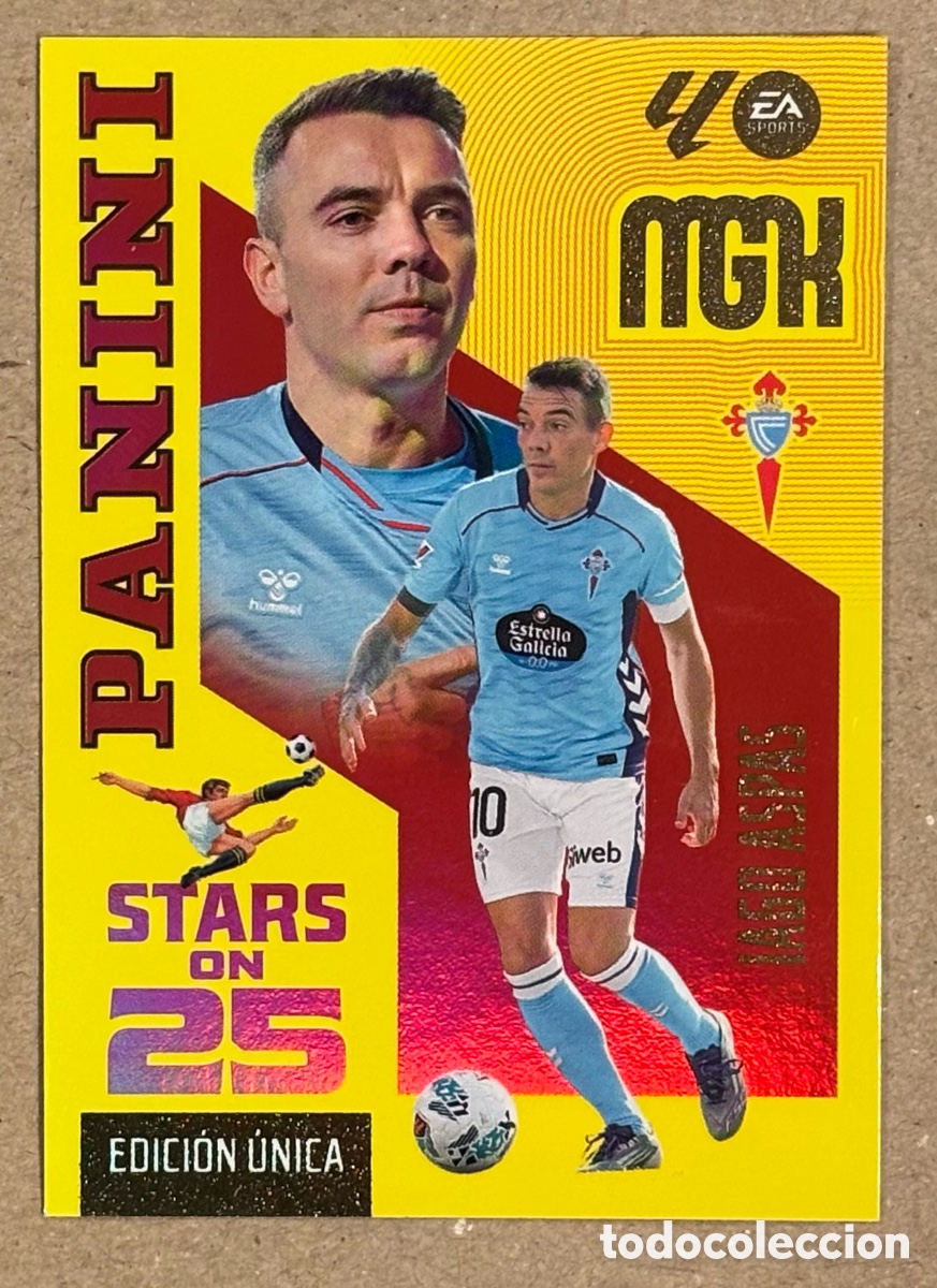 Cromos de f&uacute;tbol: IAGO ASPAS (CELTA DE VIGO&euro;. CARTA STARS ON 25 EDICI&Oacute;N &Uacute;NICA PANINI MEGACRACKS MGK 2026/27. #444.